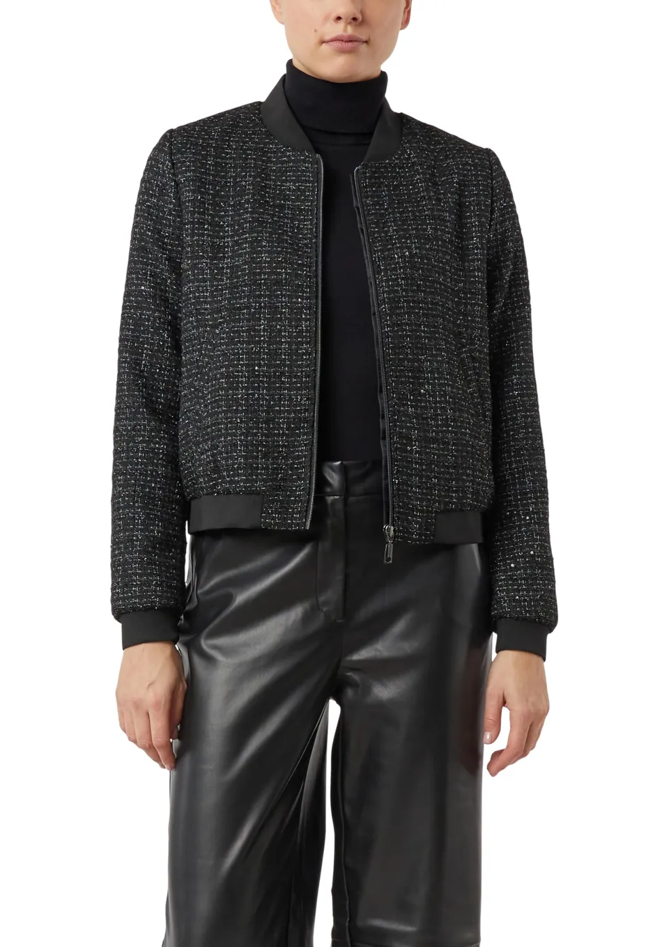 comma-kurzer-blouson-jacke-gr-e-40-mit-glitzergarn image 1