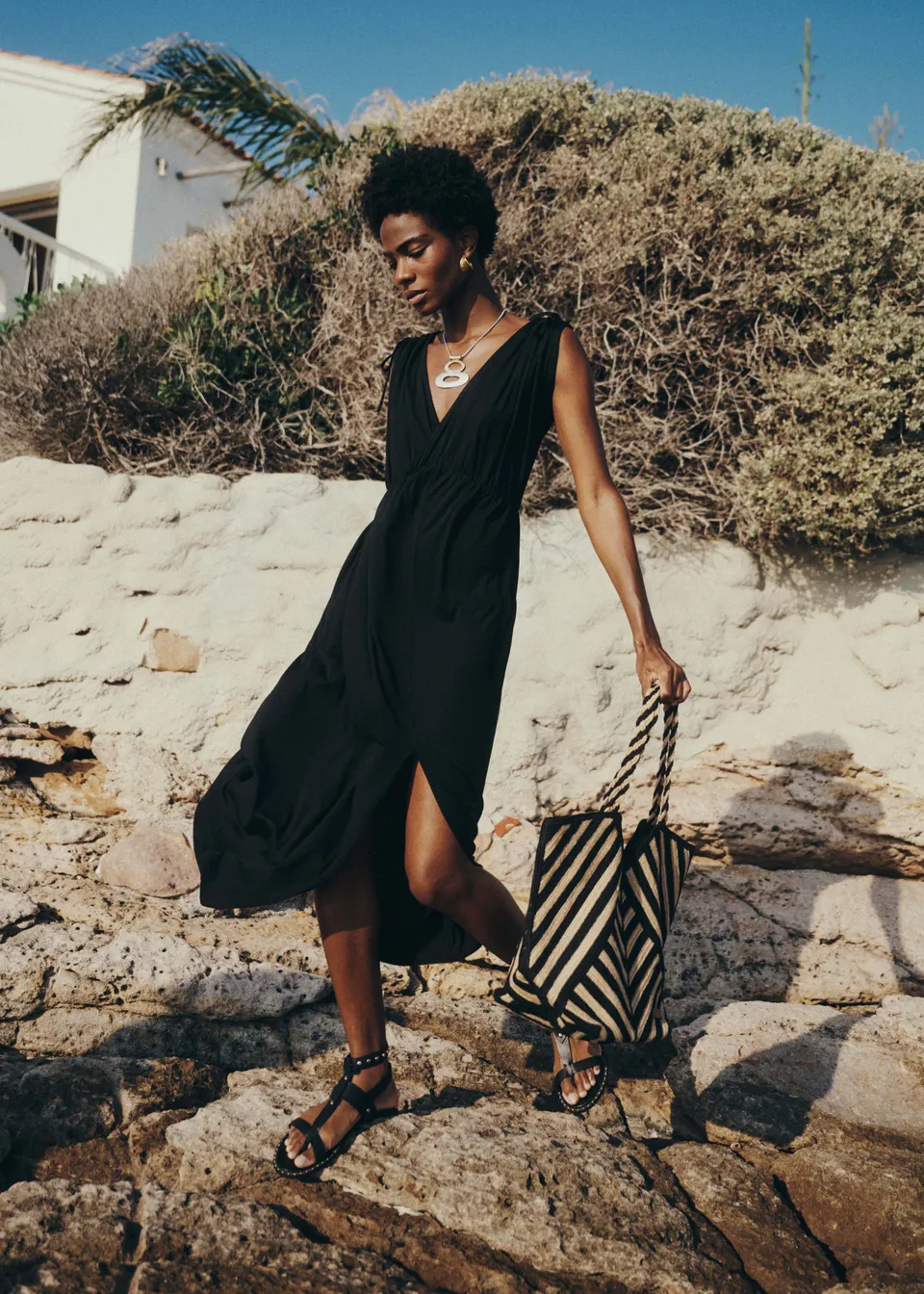 la-f-e-marabout-e-robes-kleid-schwarz-lang-lyocell-xs-xl image 1