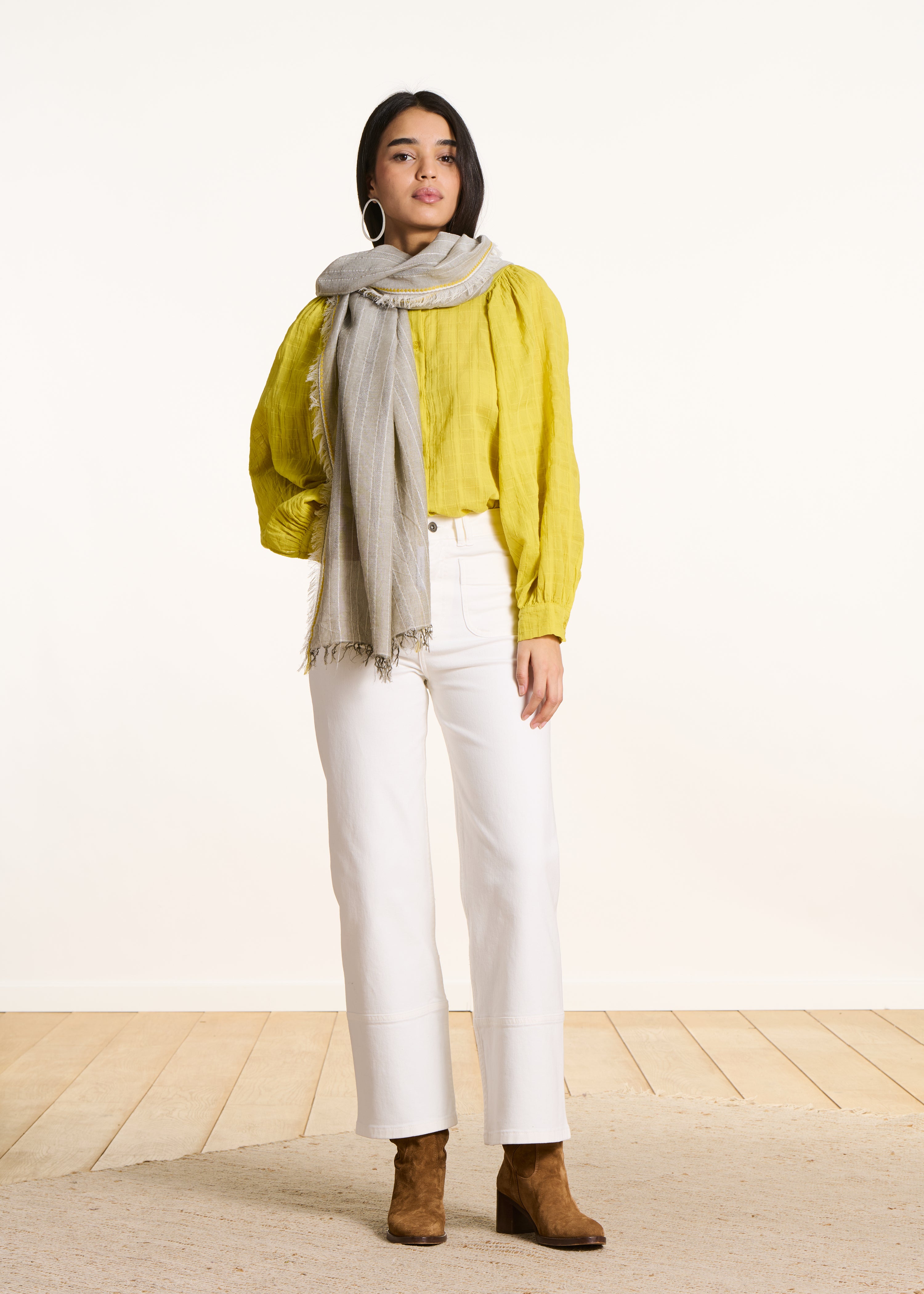 la-f-e-marabout-e-fario-foulard-kaki-streifen-tu image 3