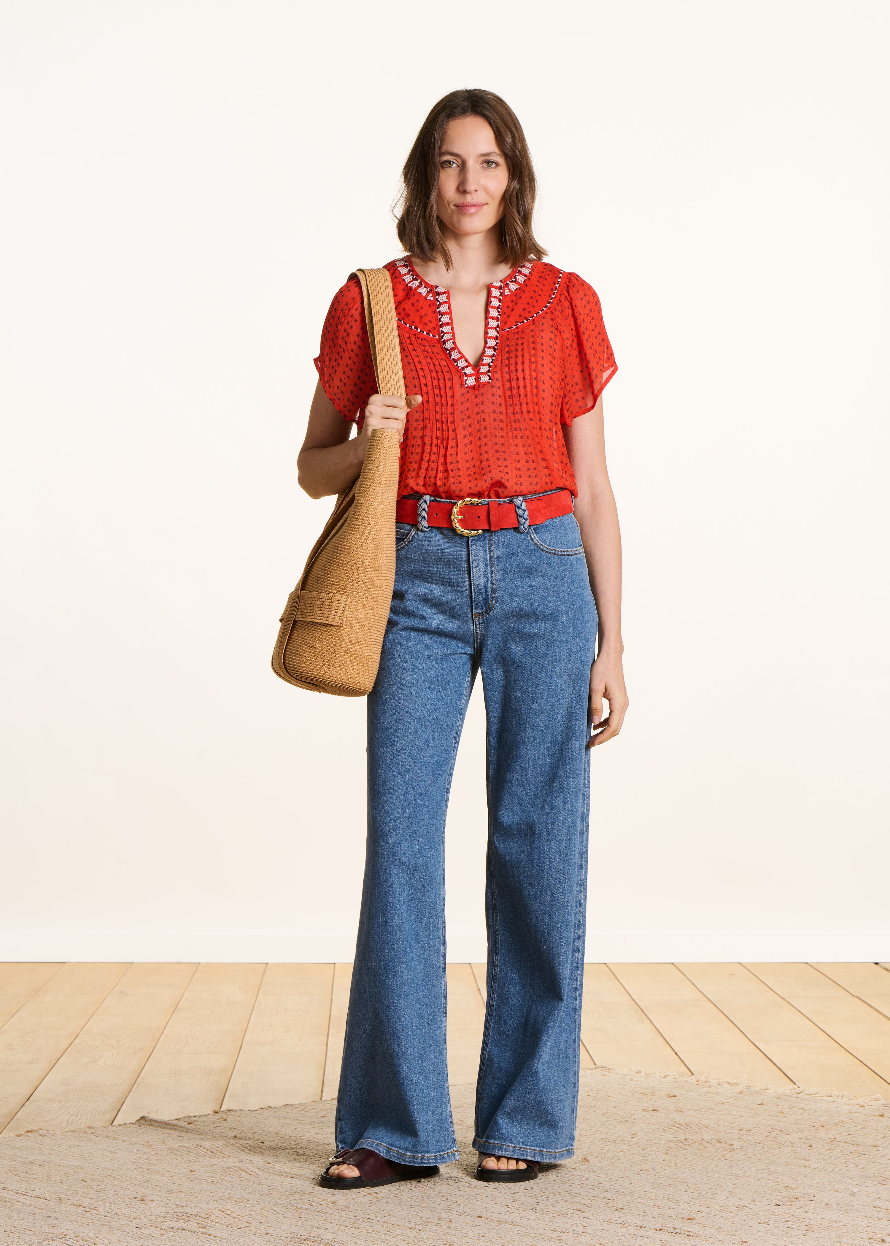 la-f-e-marabout-e-bluse-orange-jaspe-grafikmuster-gr-34 image 2