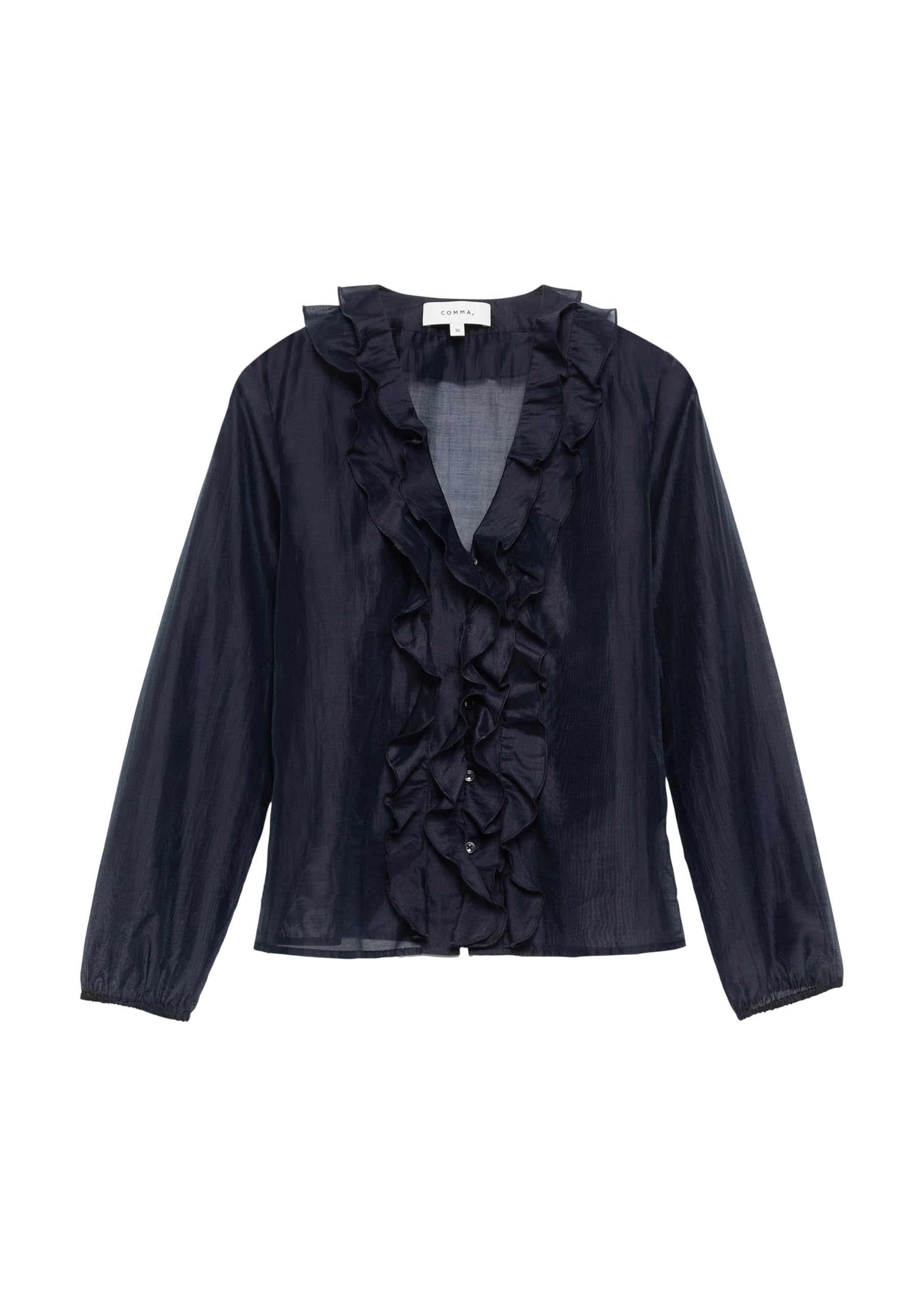 comma-bluse-lyocell-volants-damen-gr-40-navy image 4