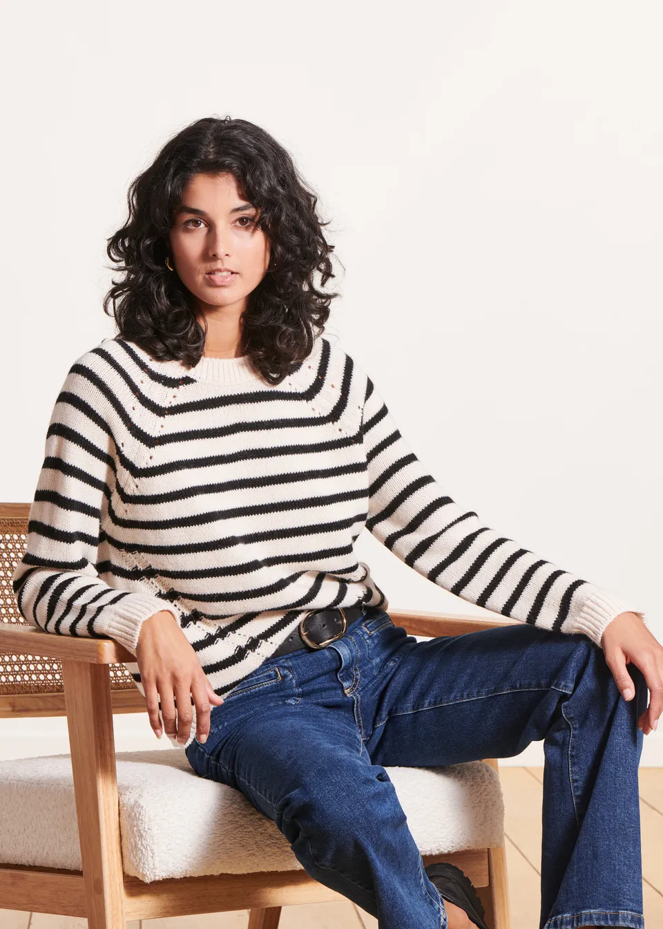 la-f-e-marabout-e-marini-re-pullover-ecru-schwarz-streifen image 1