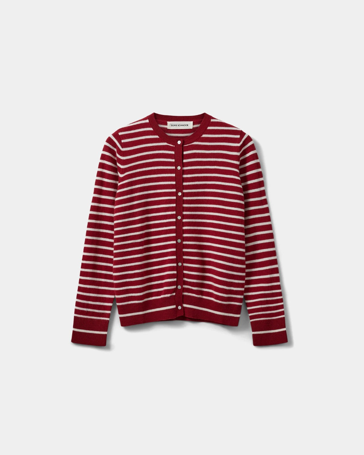 sofie-schnoor-cissesw-cardigan-rot-gestreift-merinowolle image 1
