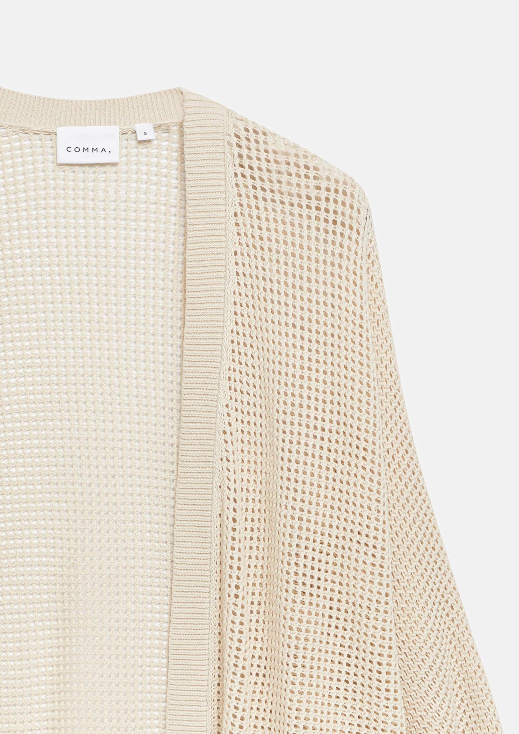 comma-strickjacke-ajourmuster-loose-fit-xl-beige image 5