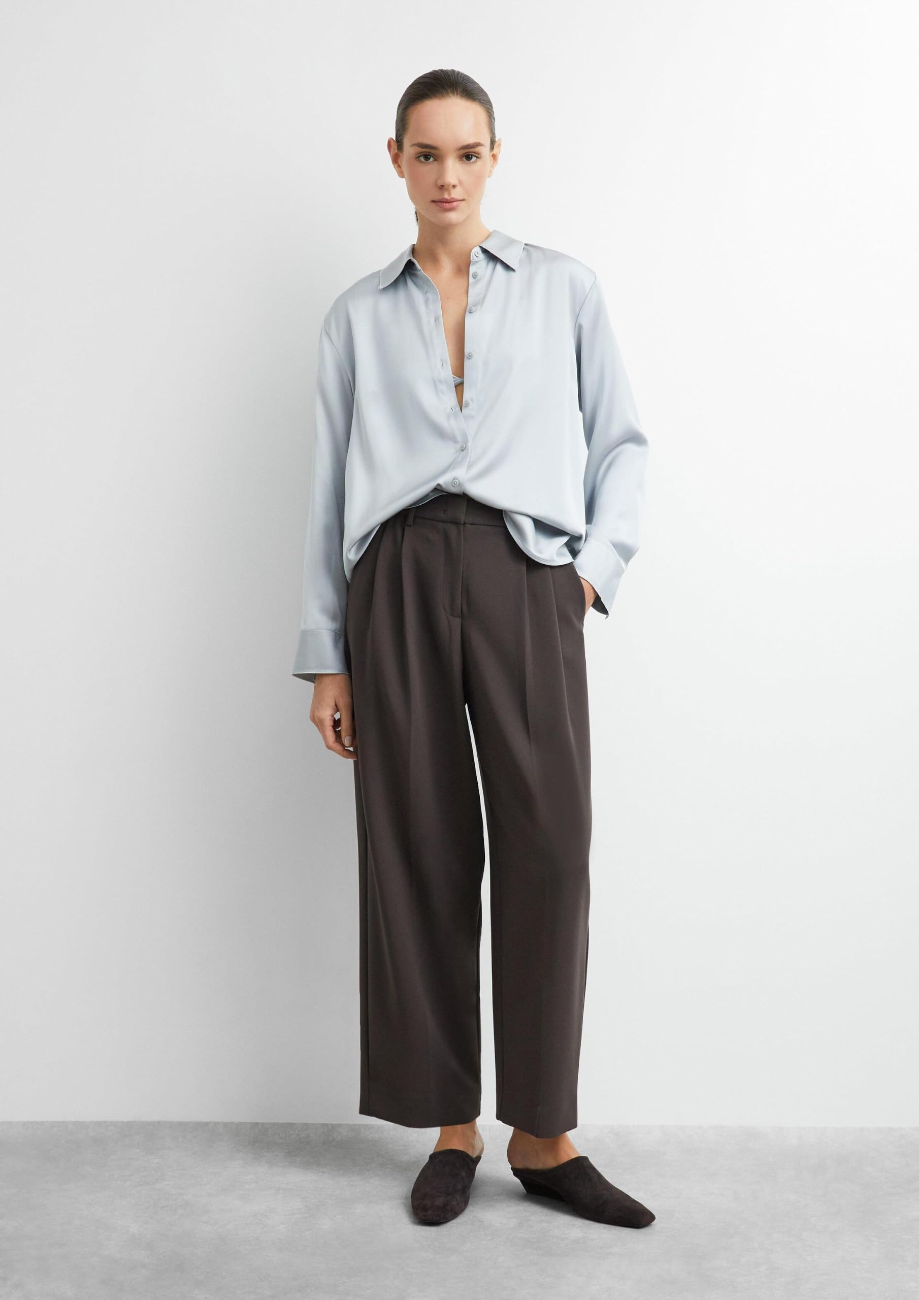 comma-hose-wide-leg-nadelstreifen-g-rtel-dunkelbraun image 3