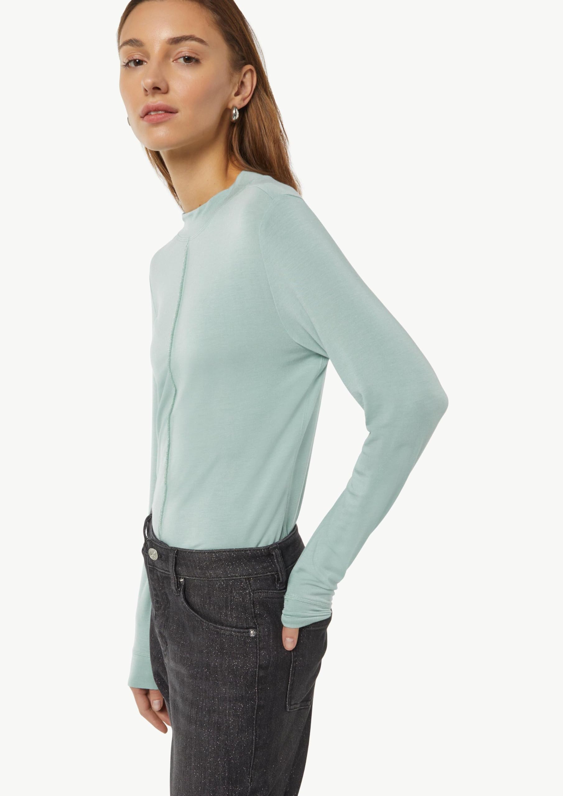comma-langarmshirt-modal-damen-wei-mit-nahtdetail image 4