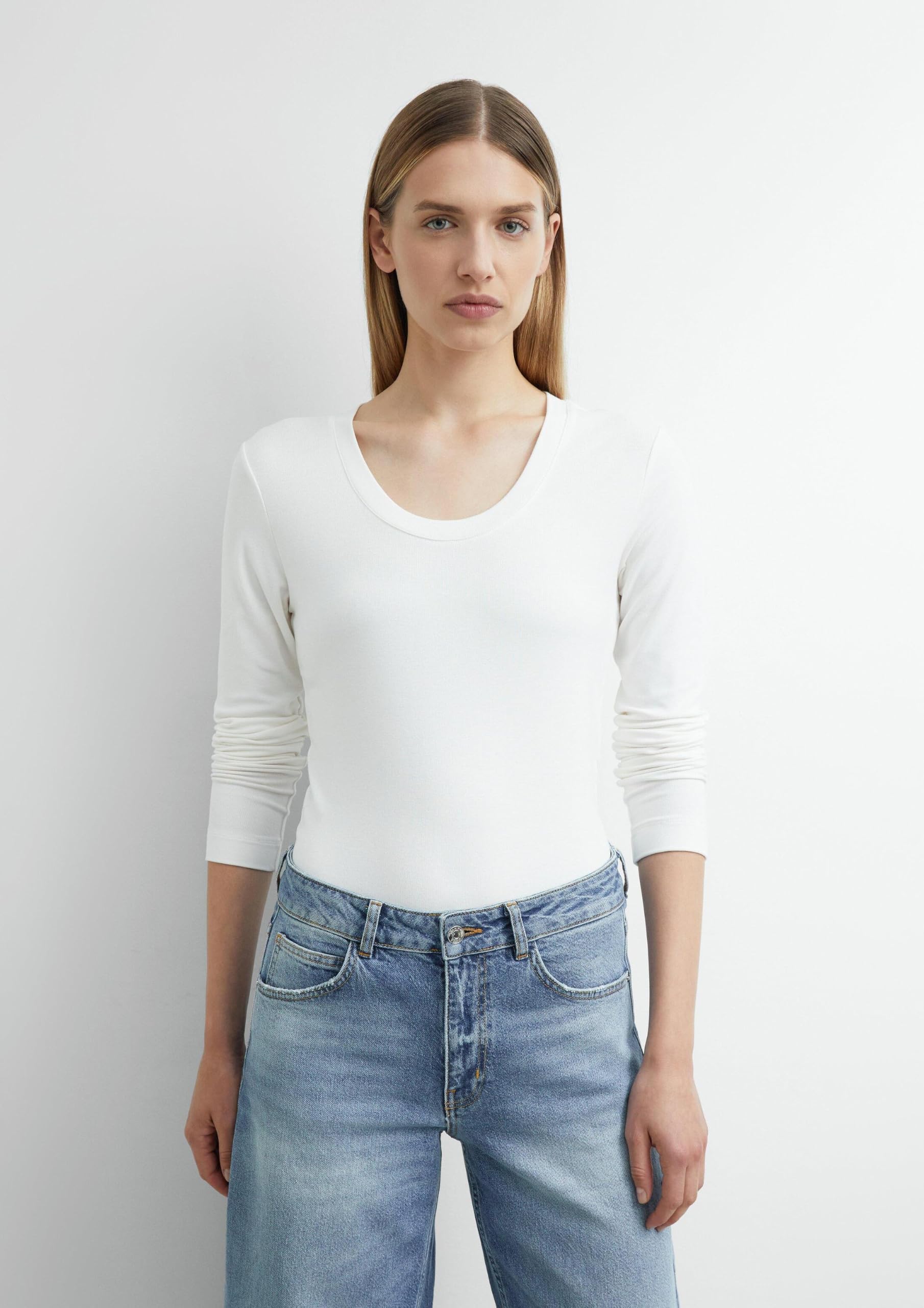 comma-langarm-shirt-slim-fit-jersey-wei-gr-34-rundhals image 6