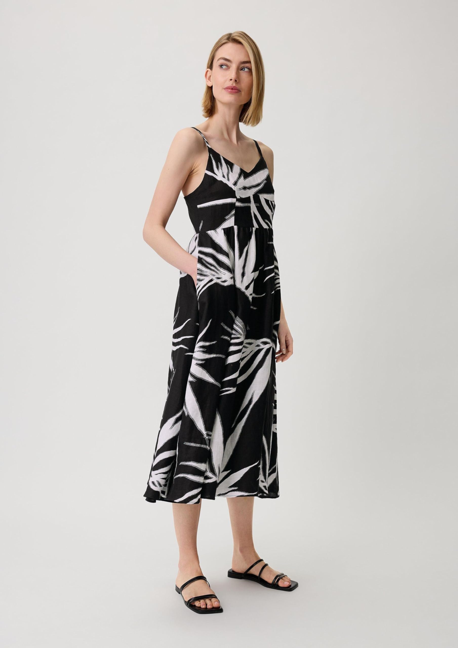 comma-dresses-midikleid-leinen-allovermuster image 3