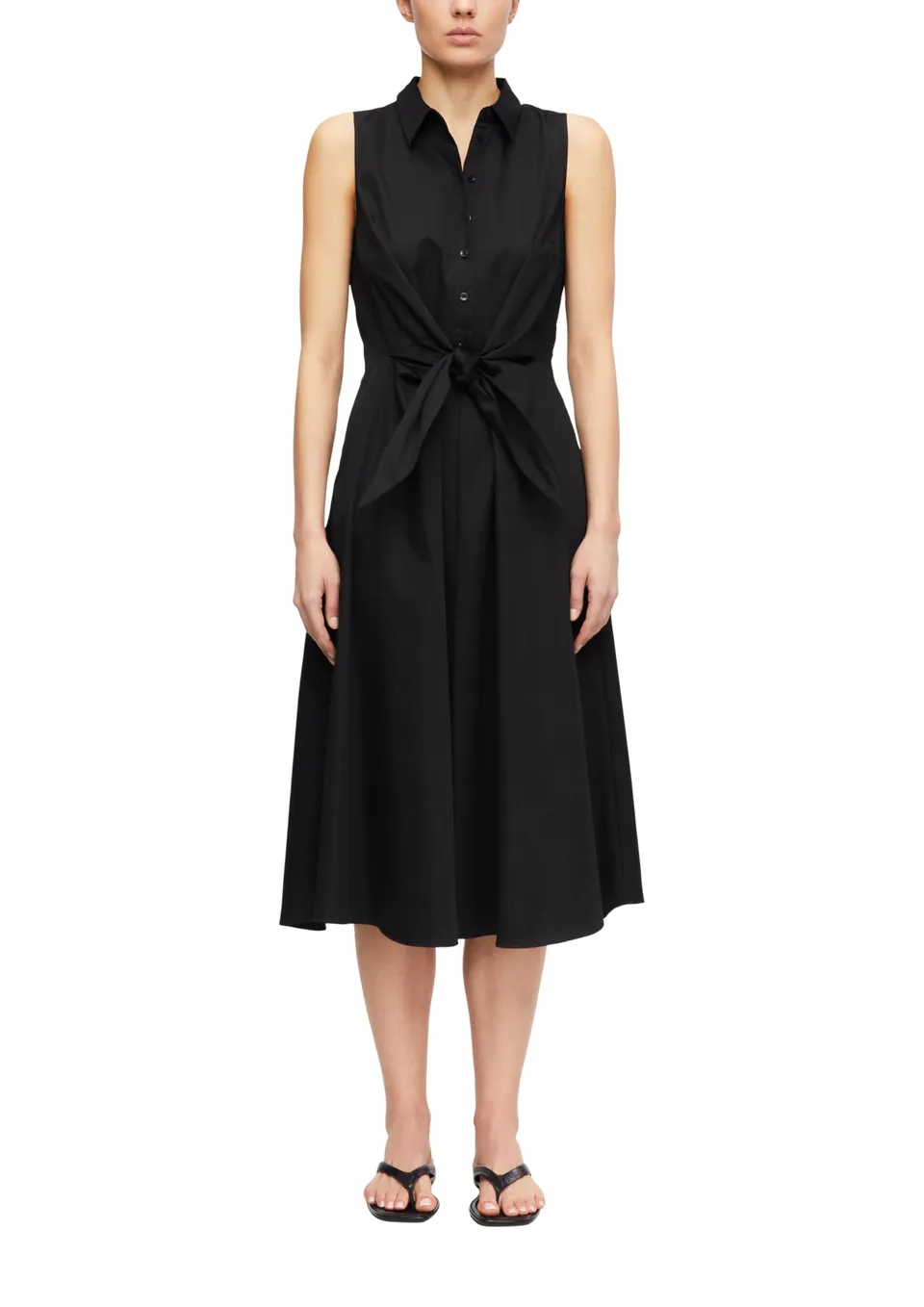 comma-dresses-kleid-a-linie-gr-34-schwarz-rmellos-bindedetail image 1