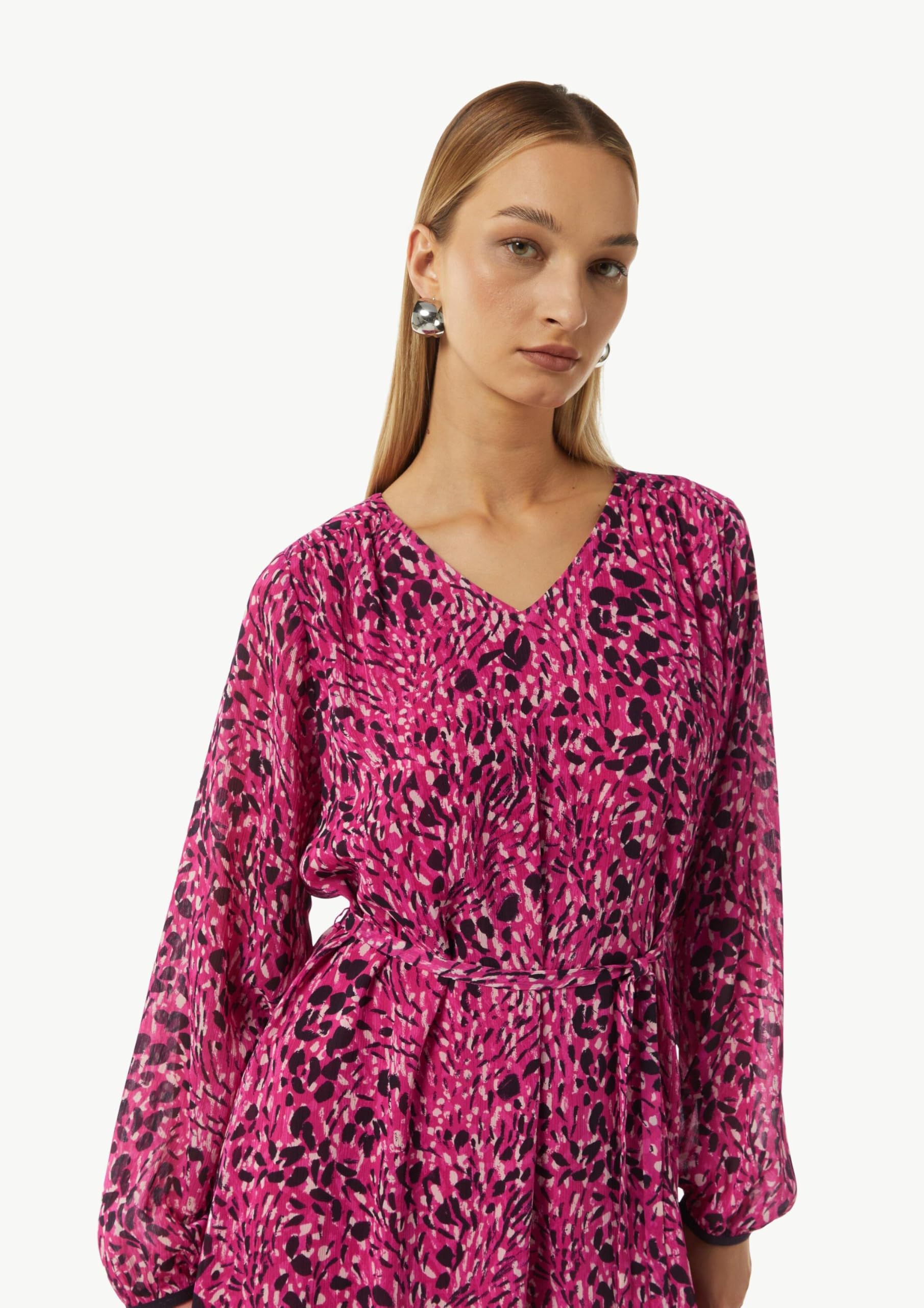 comma-kleid-damenkleid-gr-38-mit-print-und-bindeg-rtel image 4