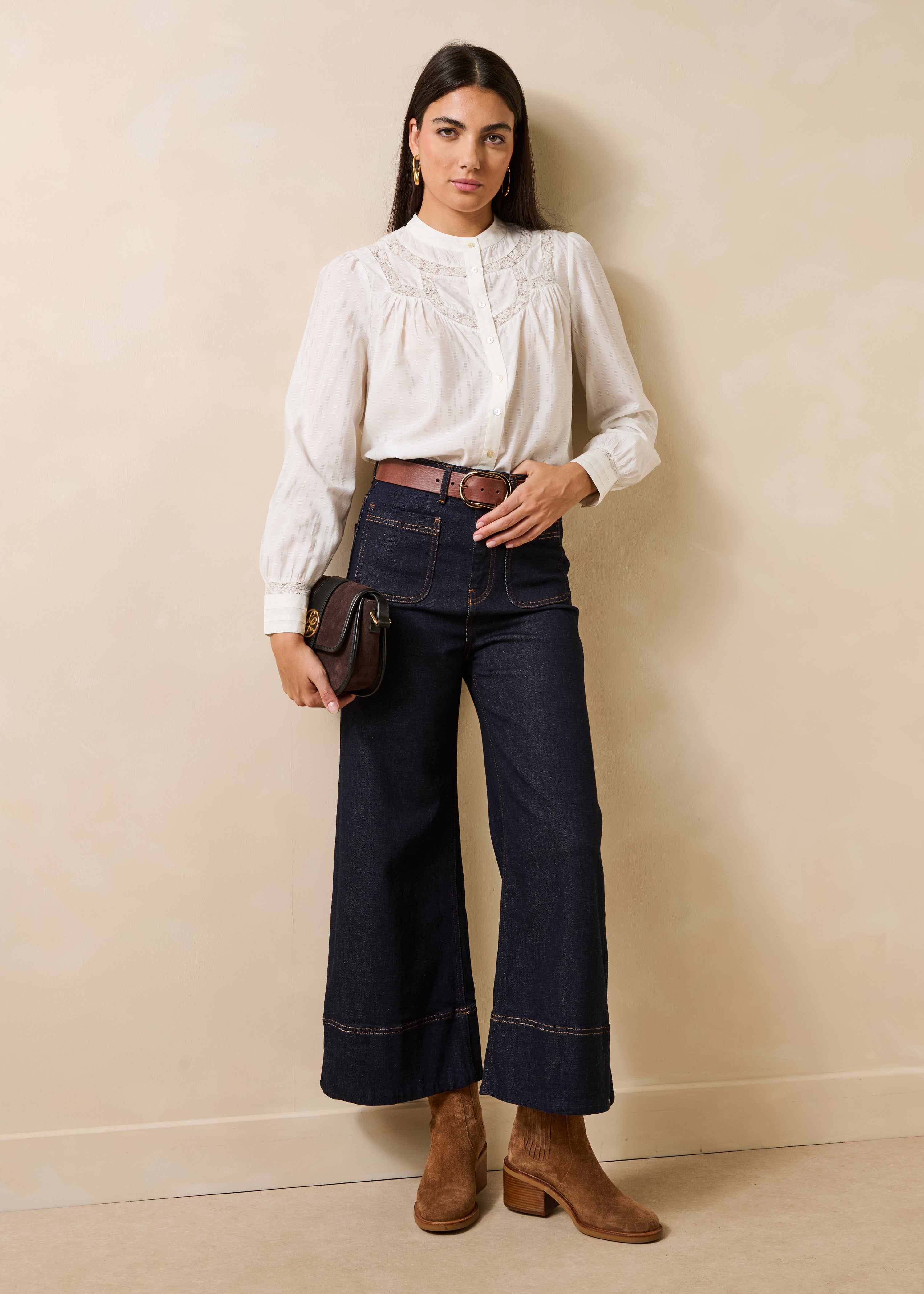 la-f-e-marabout-e-gorane-bluse-jacquard-wei-spitze image 2