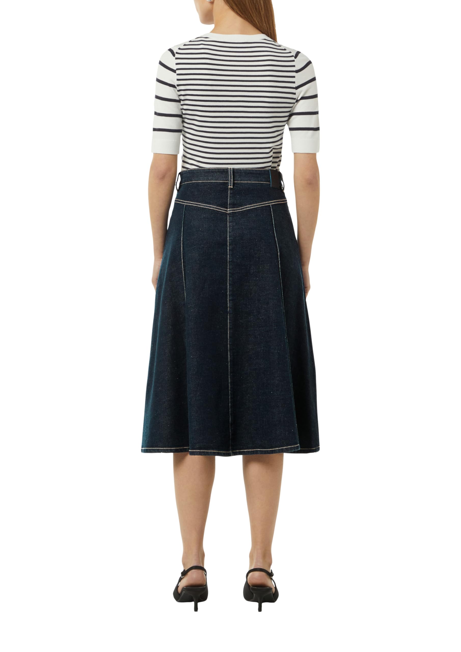 comma-midirock-aus-elastischem-denim-rock-gr-e-38-midi image 2
