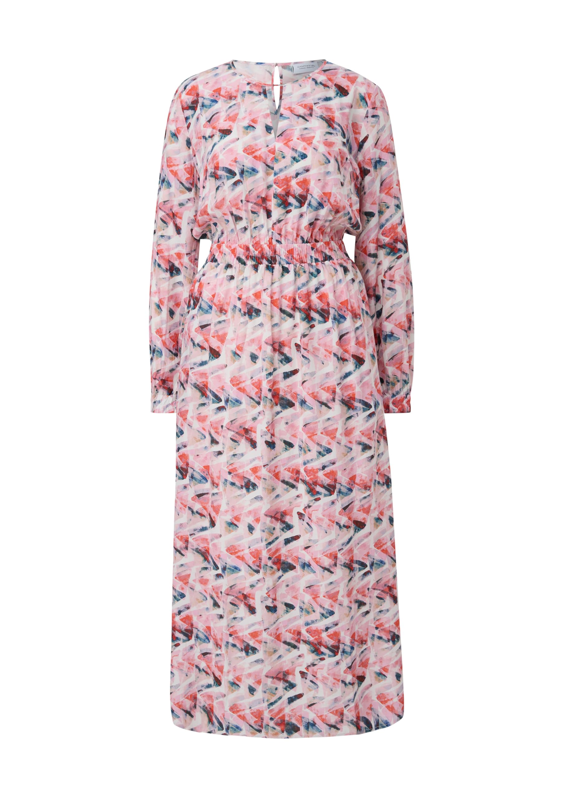 comma-maxi-kleid-damen-viskose-pfirsich-gr-38-langarm image 3