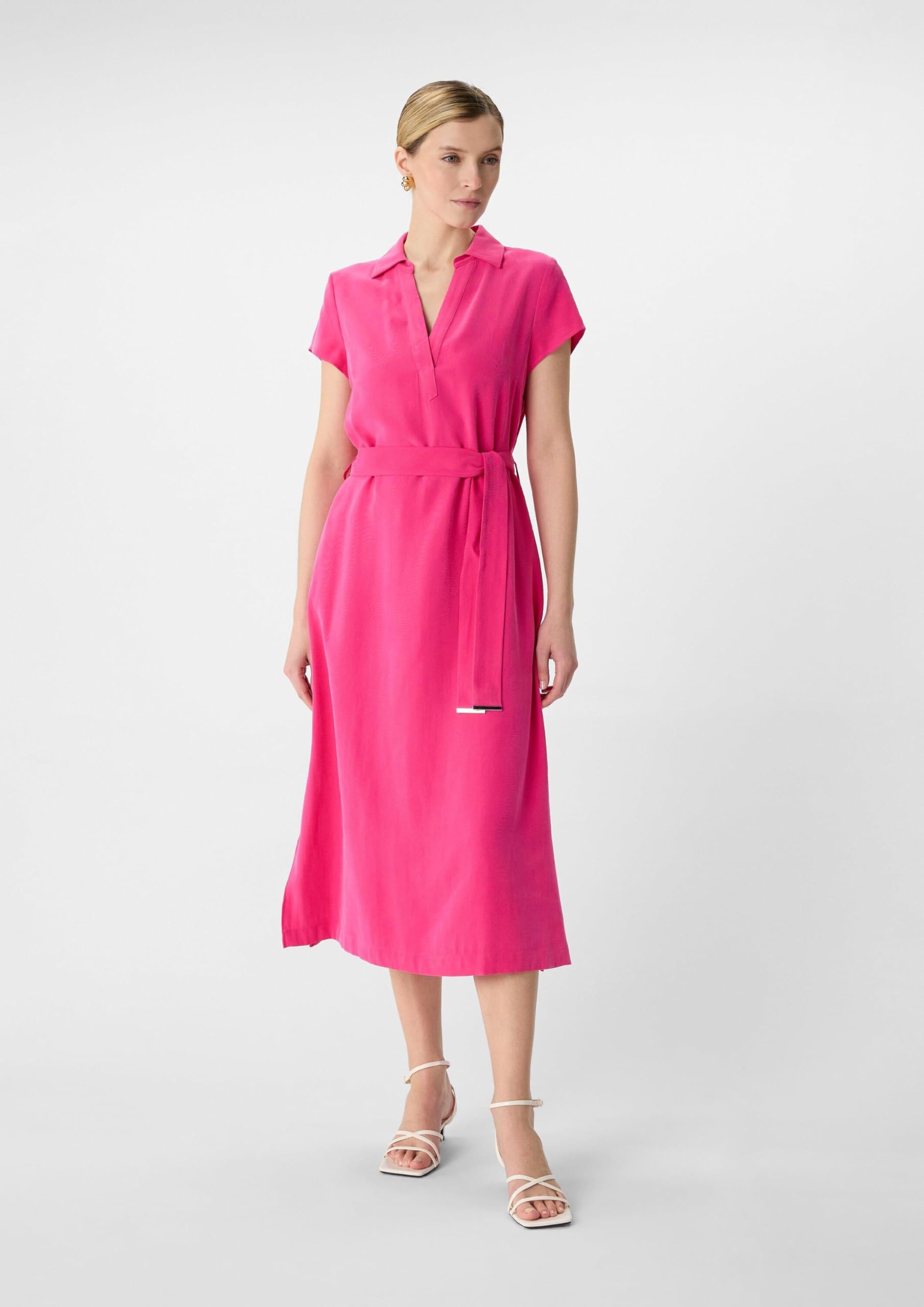comma-midikleid-viskosemix-v-ausschnitt-rosa-gr-38 image 7