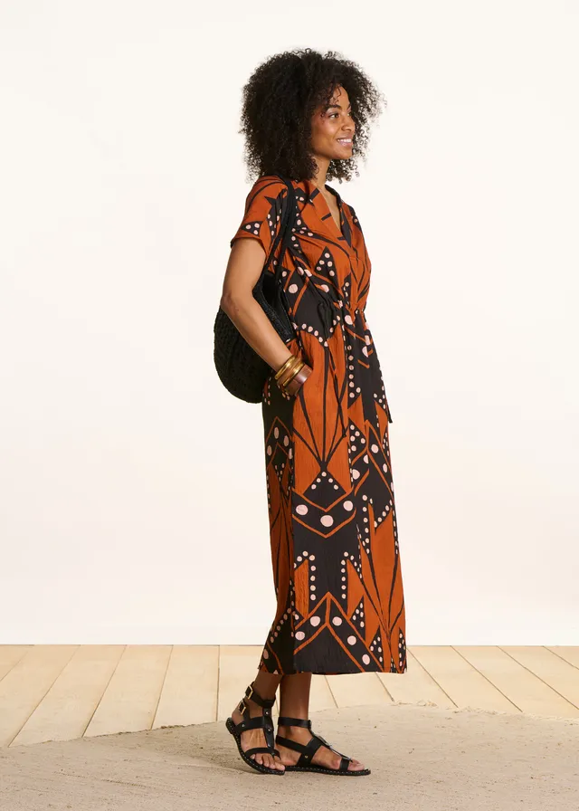 la-f-e-marabout-e-maxikleid-schwarz-orange-ethnomuster image 1