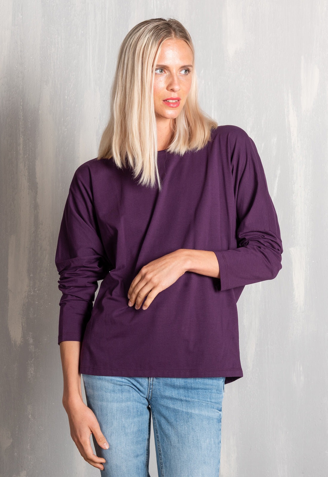 moshiki-w25-top-g4-fledermaus-top-bio-baumwolle-aubergine-s image 1