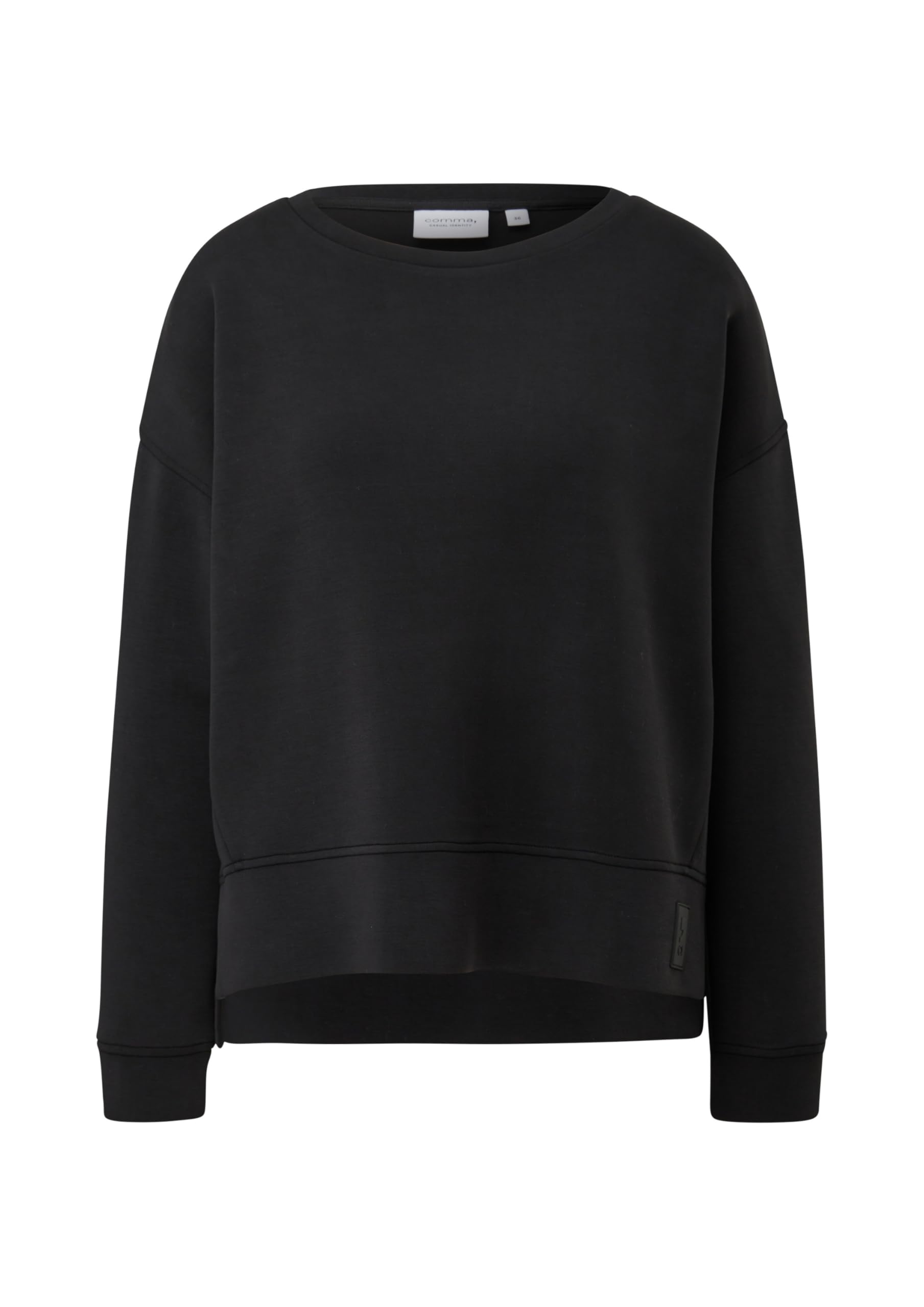 comma-tops-langarmshirt-aus-modalmix-schwarz image 3
