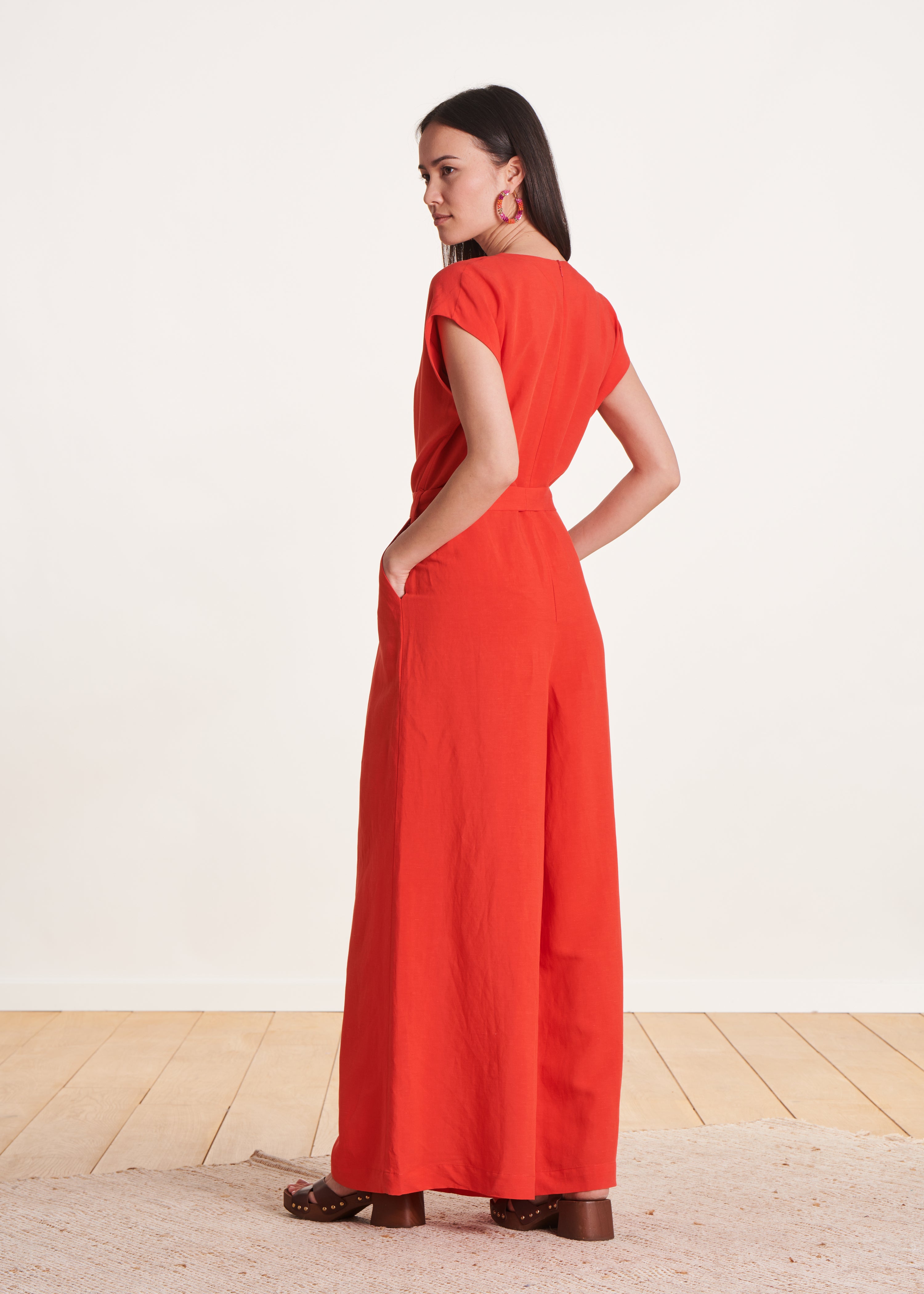 la-f-e-marabout-e-doloris-jumpsuit-orange-leinen-viskose image 3