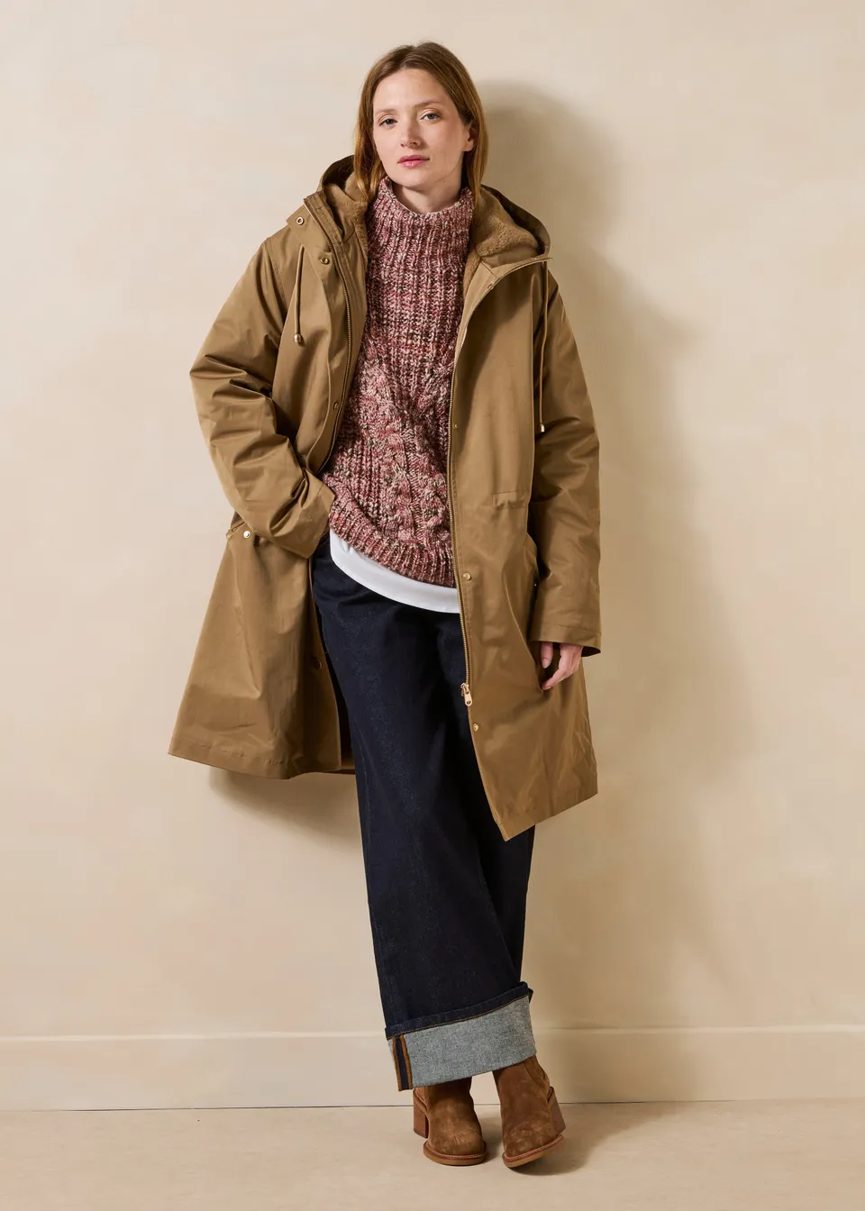 la-f-e-marabout-e-granix-parka-beige-lang-mit-kunstfell image 1