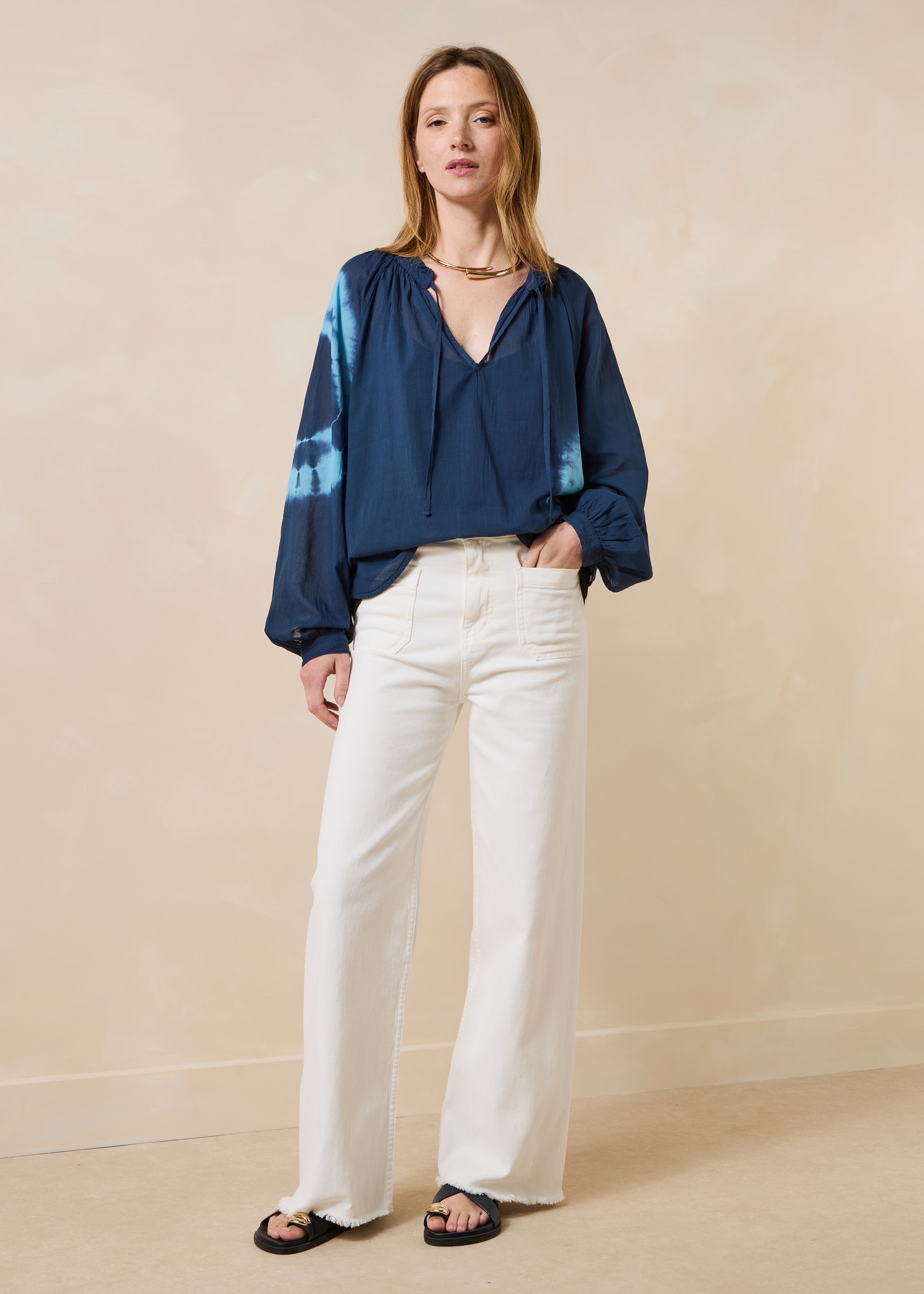 la-f-e-marabout-e-fracas-top-blau-tie-dye-baumwolle image 2