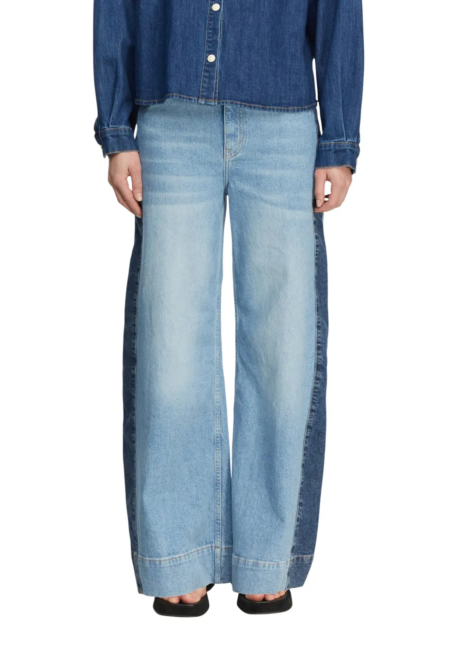 comma-anna-wide-leg-jeans-high-rise-gr-38-mit-streifen image 1