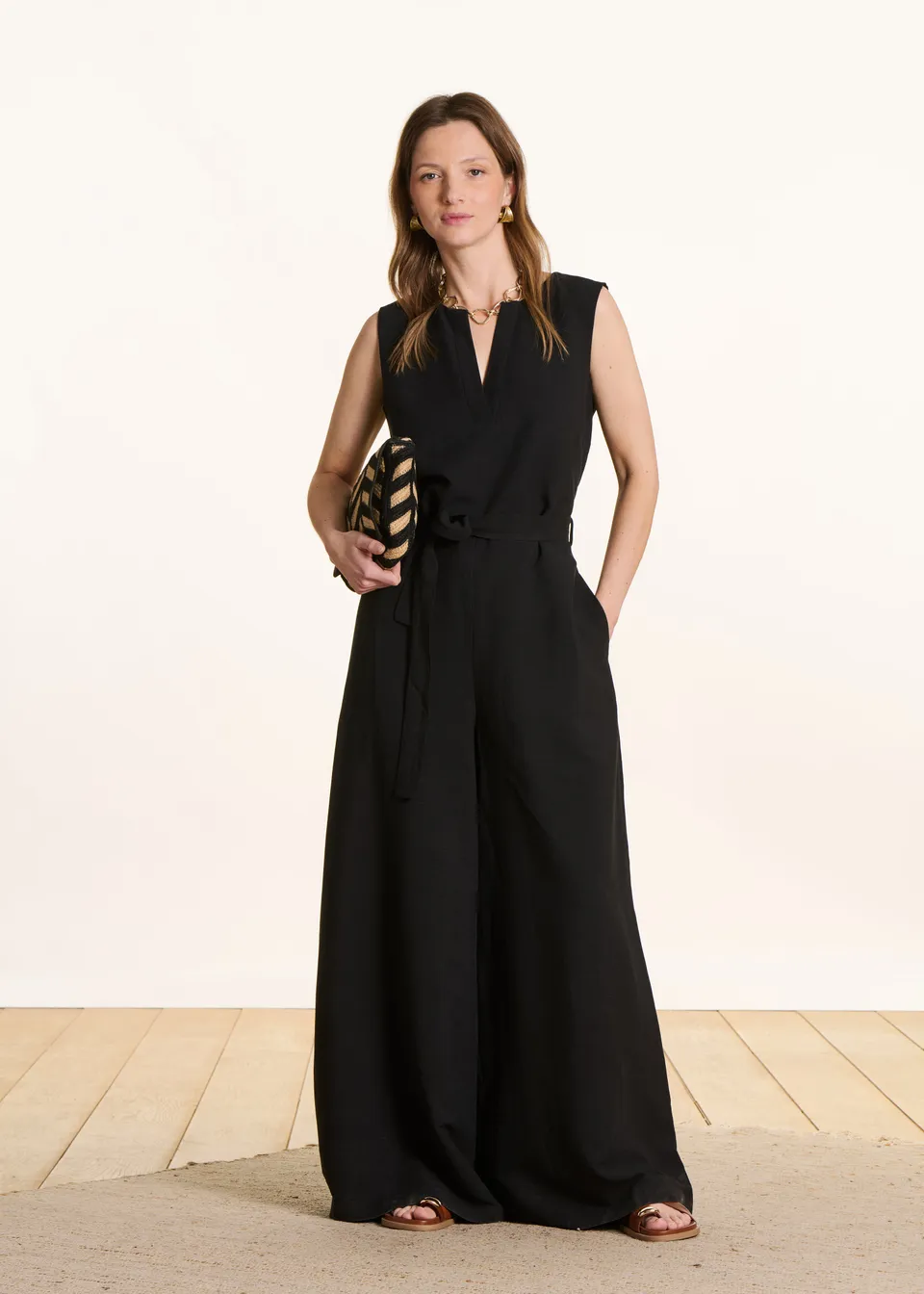la-f-e-marabout-e-vlomee-jumpsuit-schwarz-leinen-viskose image 1