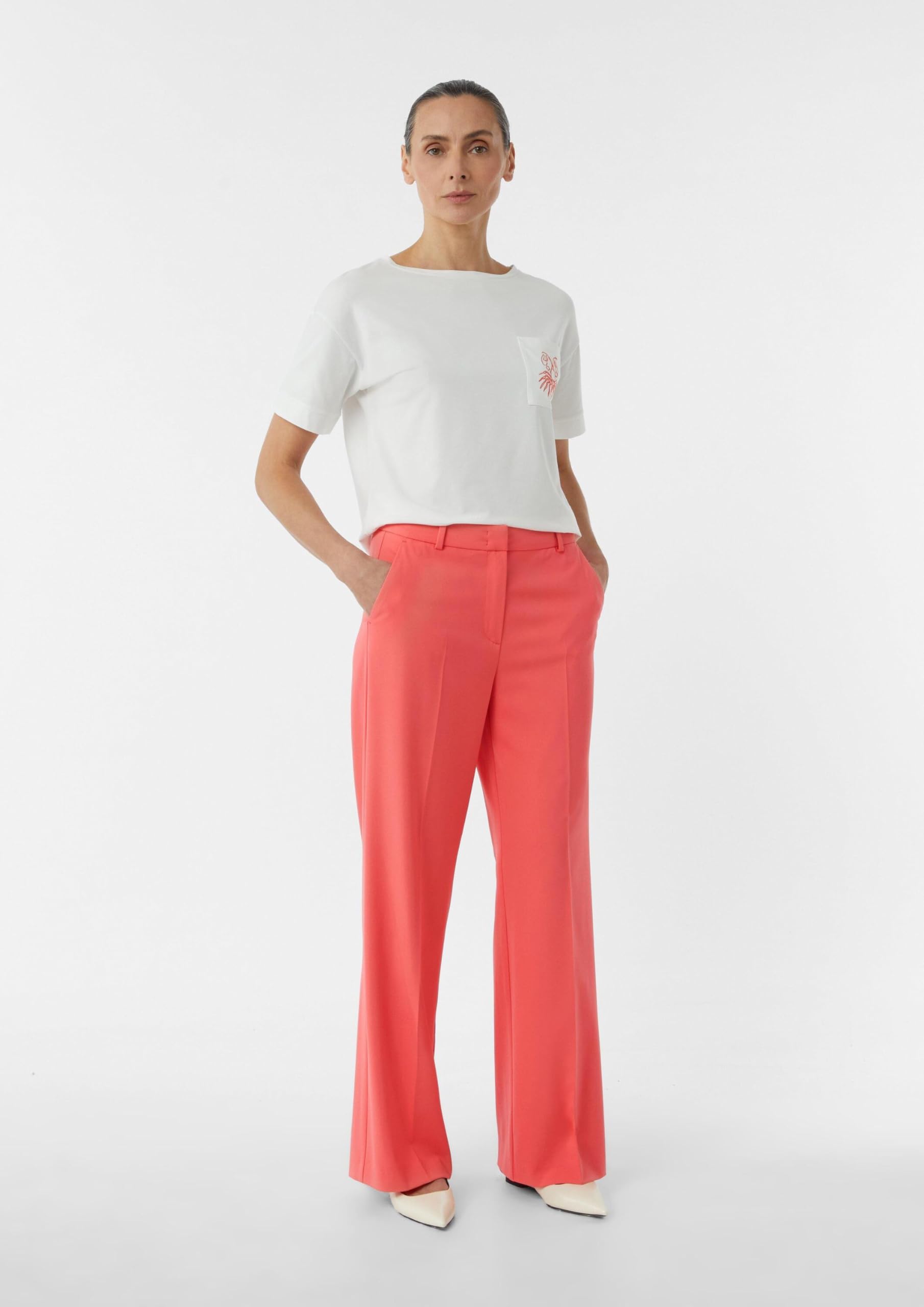 comma-marlenehose-hose-mit-weitem-bein-flie-end image 7