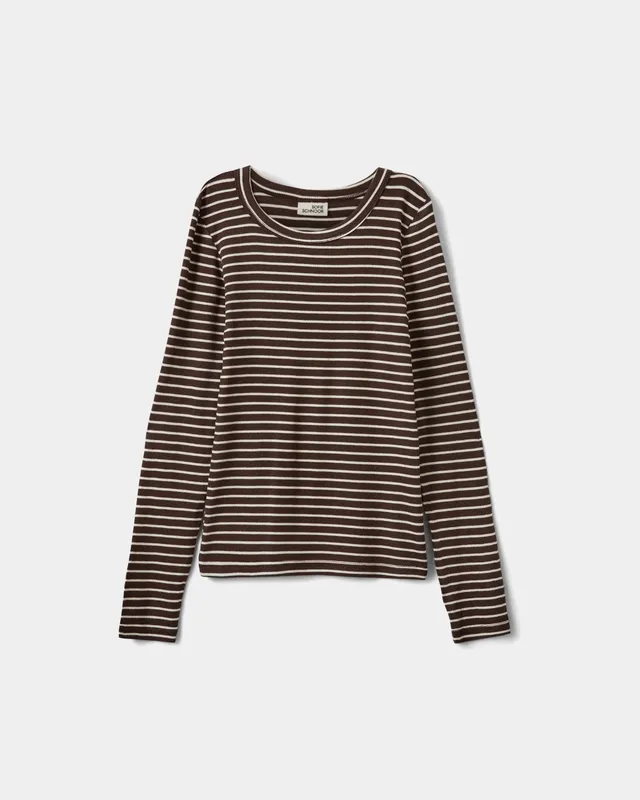 sofie-schnoor-young-petriciasy-ls-t-shirt-braun-gestreift-langarm image 1