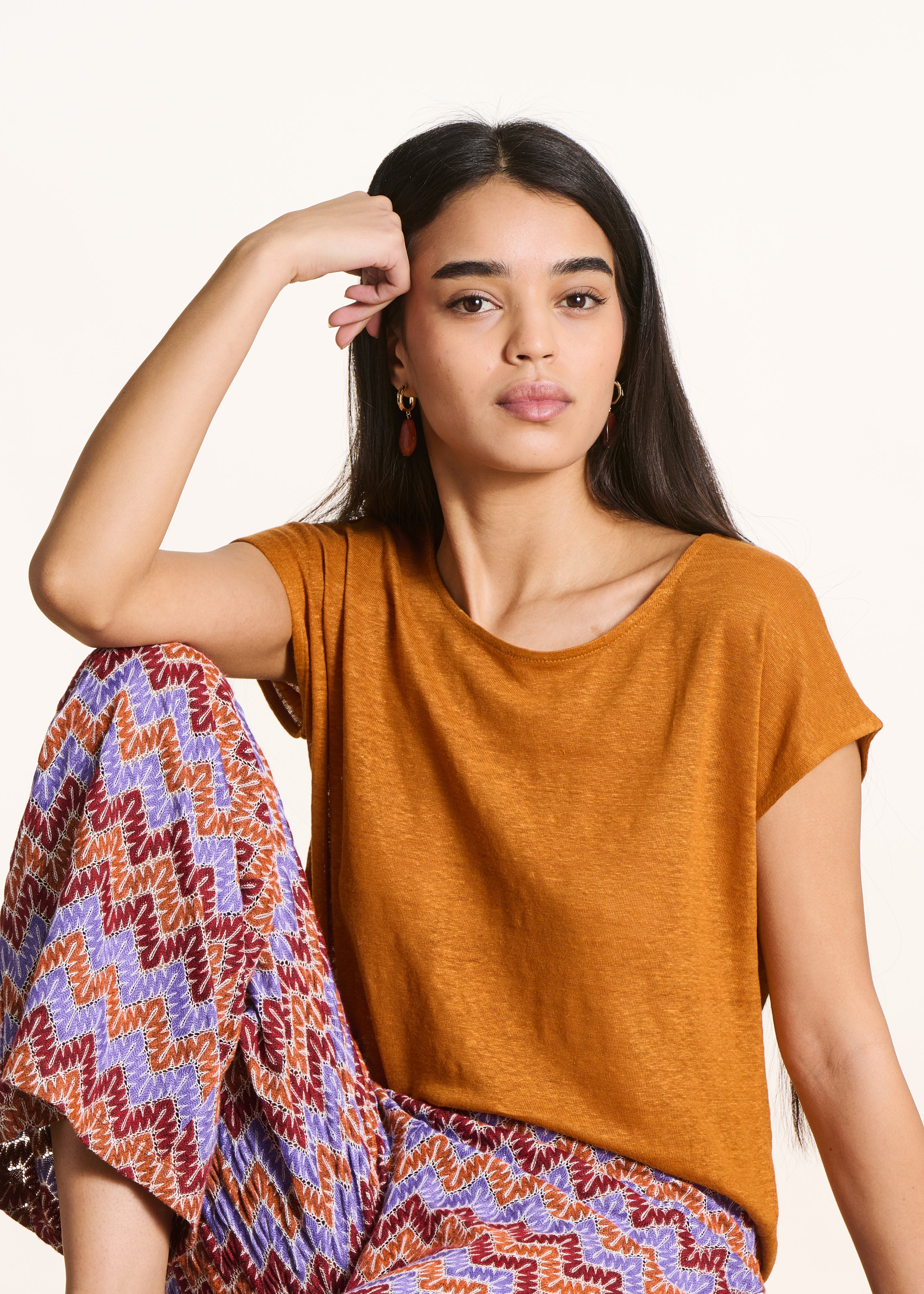 la-f-e-marabout-e-virano-t-shirt-ocker-jersey-leinen image 1