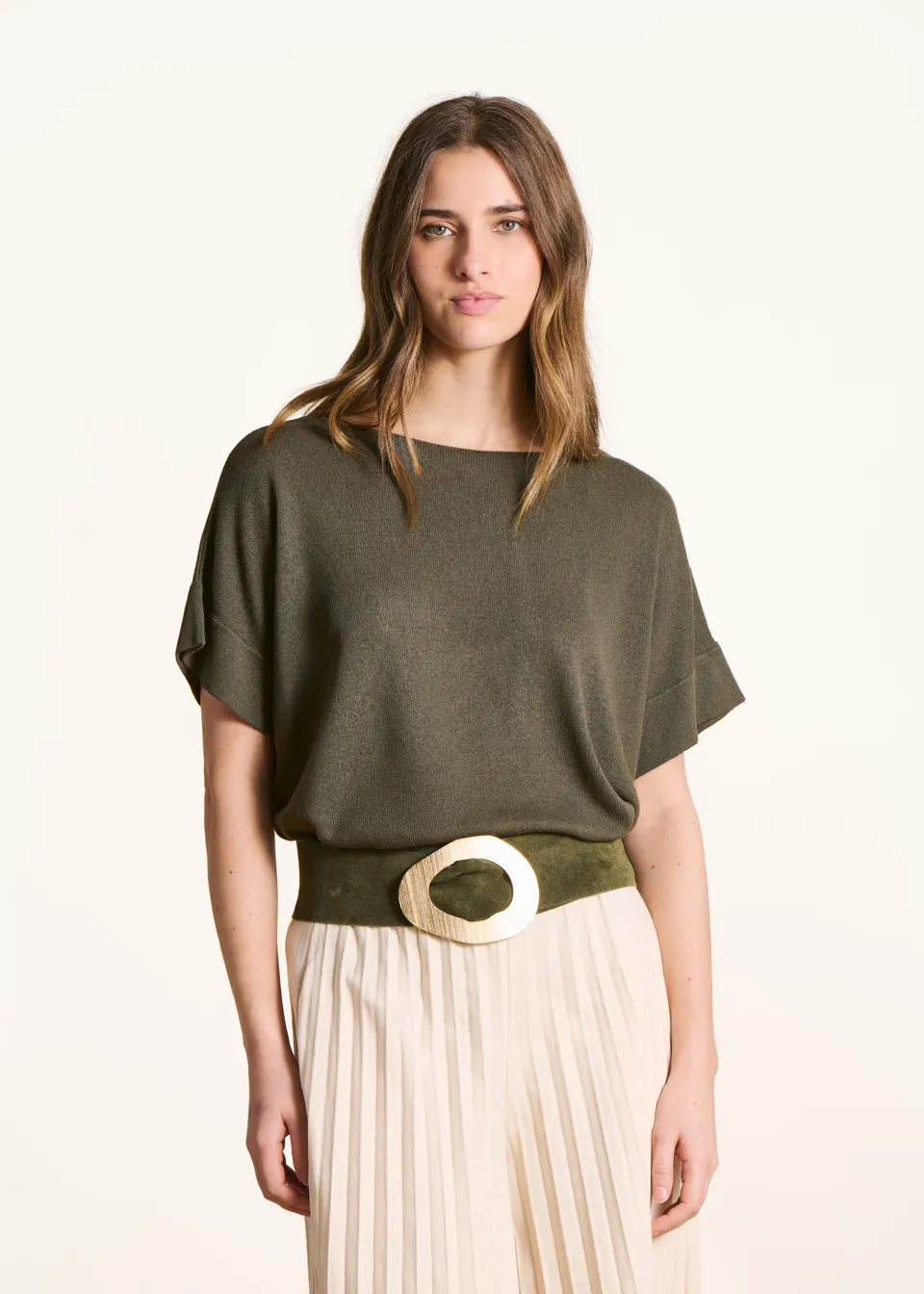 la-f-e-marabout-e-fregate-pullover-khaki-feinstrick image 1