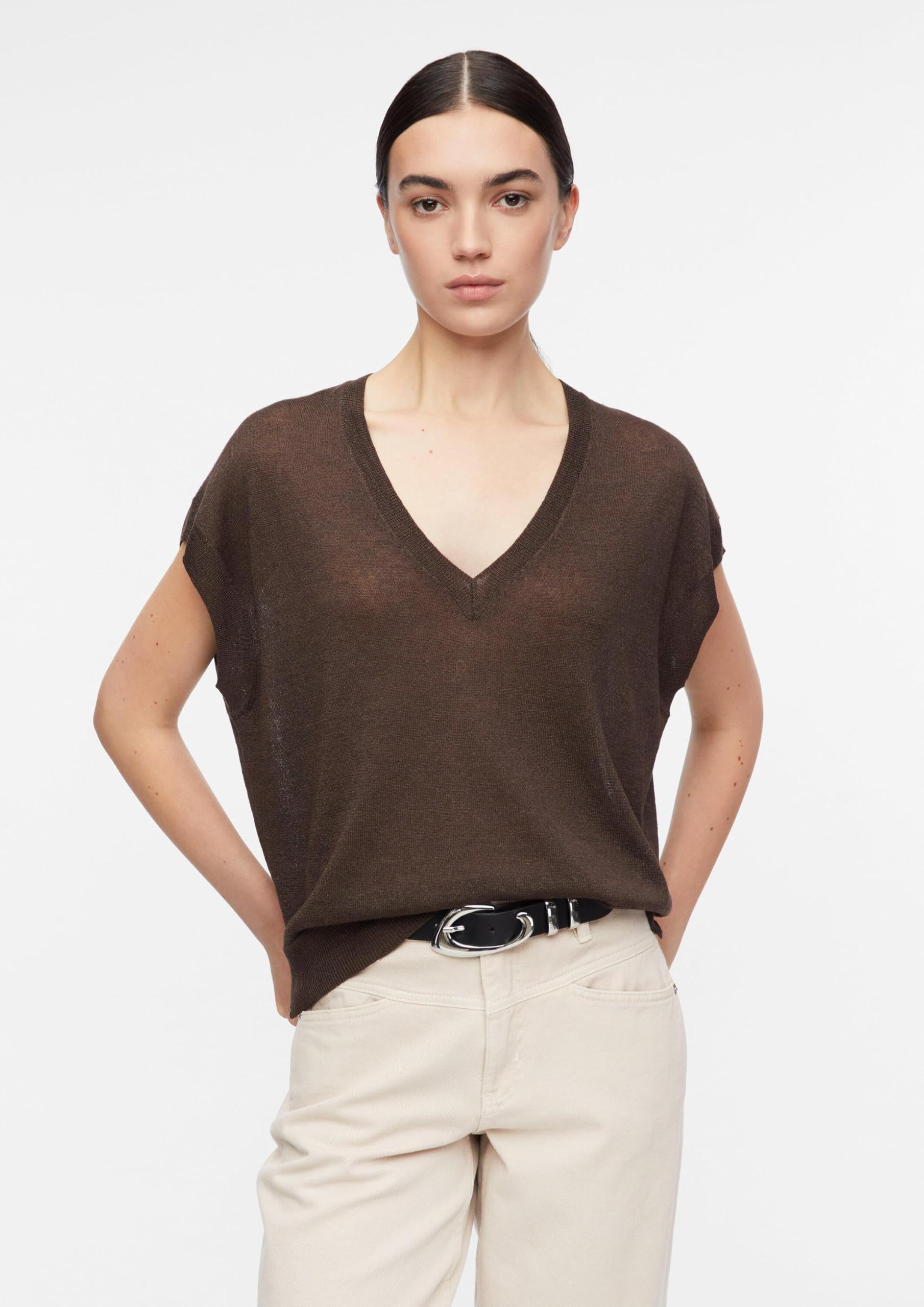 comma-strickpullover-gr-l-dunkelbraun-feinstrick-damen image 6