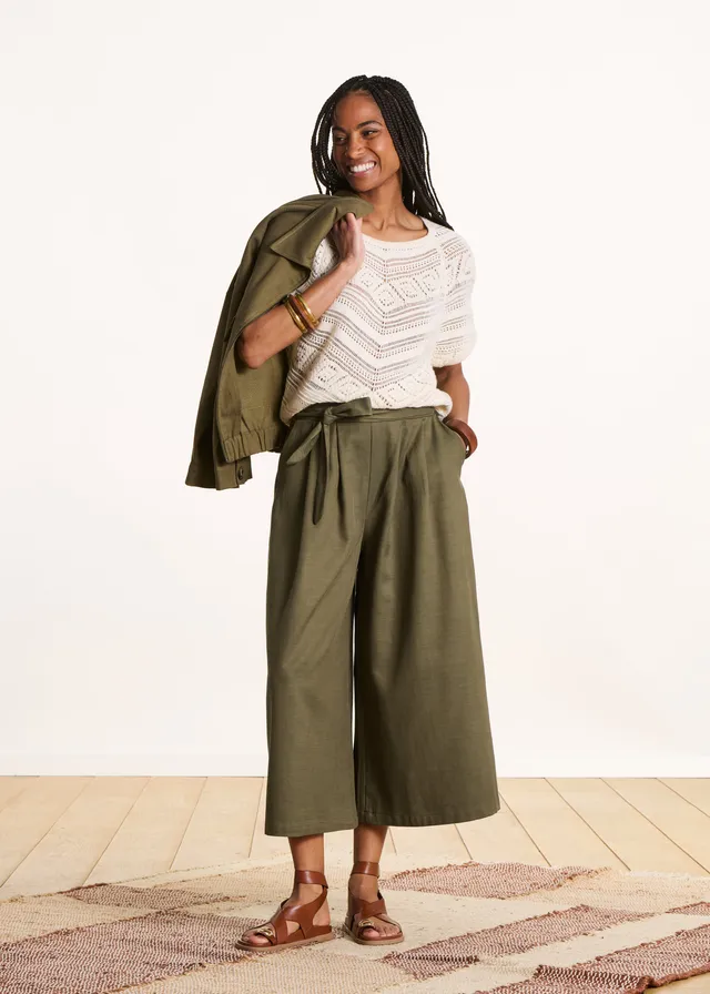 la-f-e-marabout-e-dactus-hose-7-8-khaki-weit-lyocell image 1