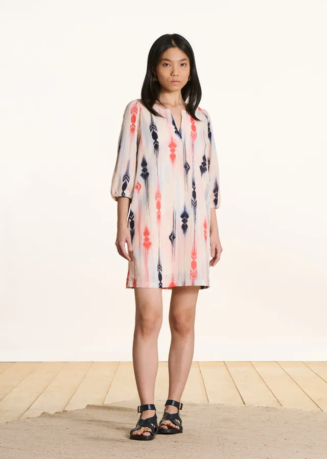 la-f-e-marabout-e-daia-kleid-rosa-blau-bio-baumwolle-kurz image 1