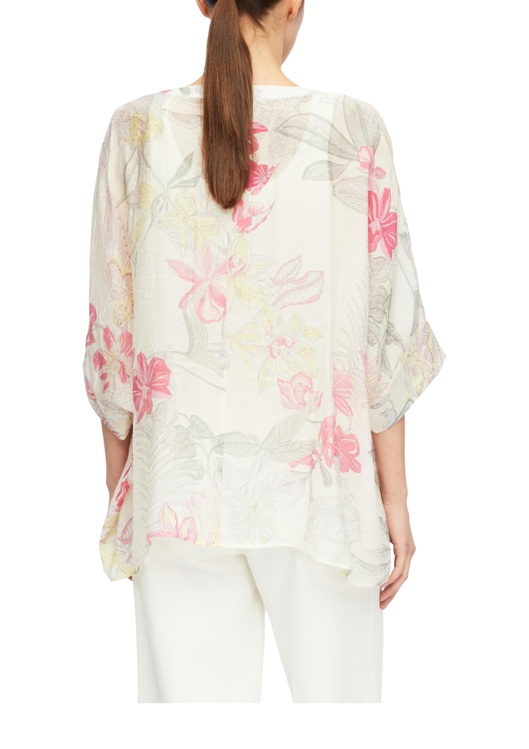 comma-poncho-bluse-chiffon-bluse-xl-beige-allover image 2