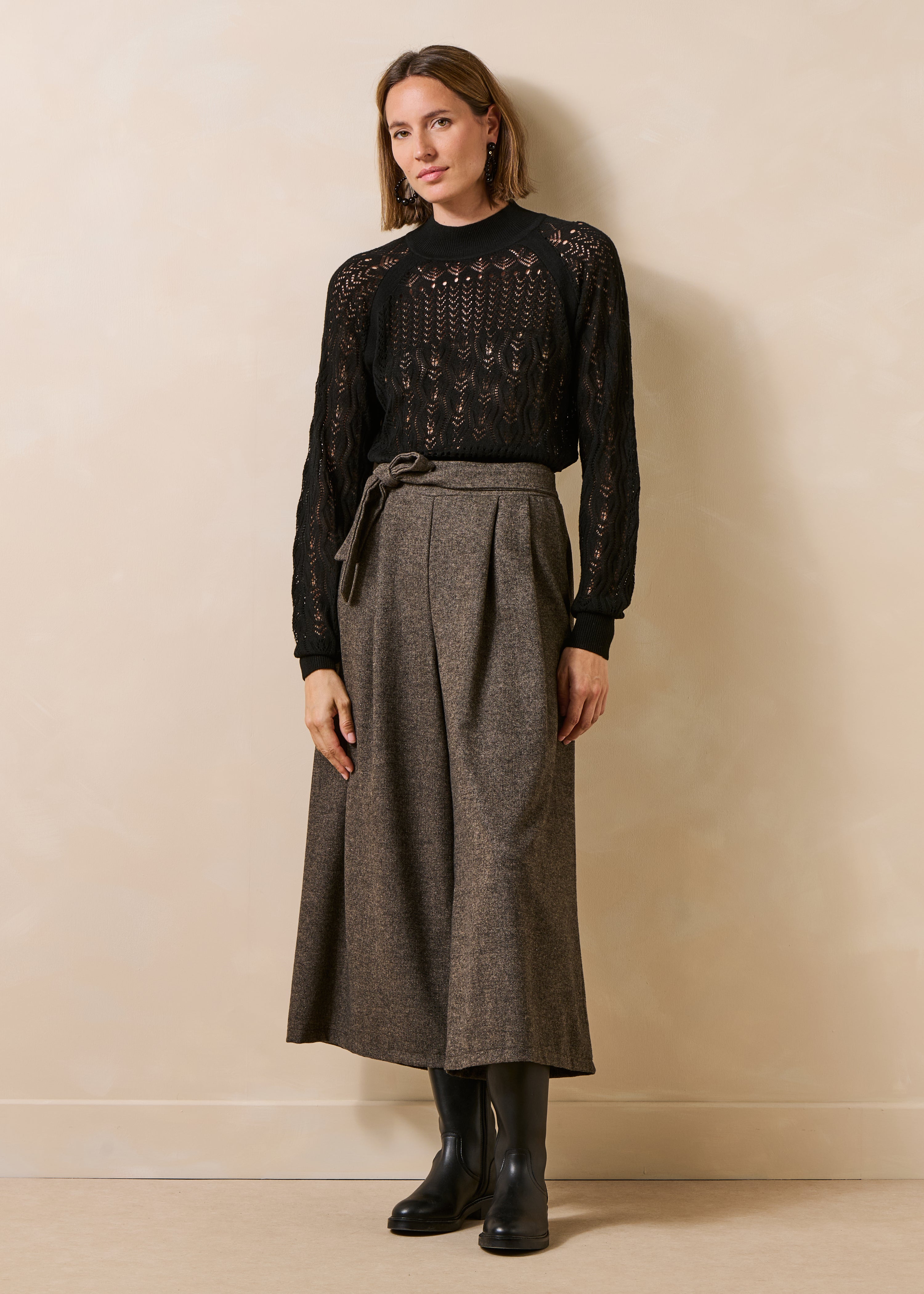 la-f-e-marabout-e-gabrio-pullover-schwarz-lochstrick image 2