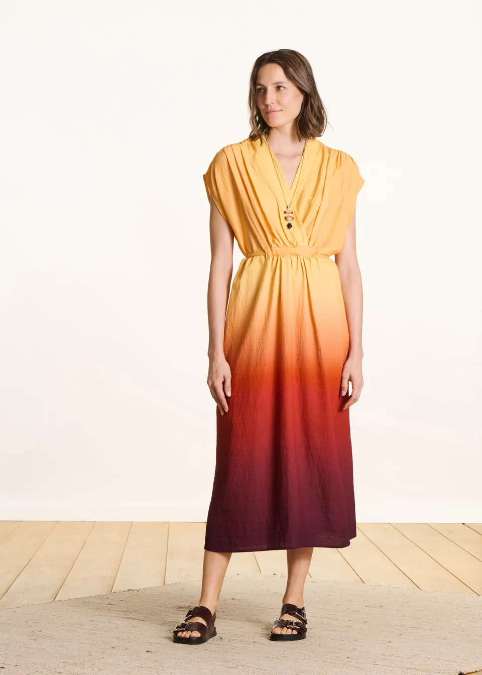 la-f-e-marabout-e-framao-maxikleid-gelb-tie-dye-lyocell image 1
