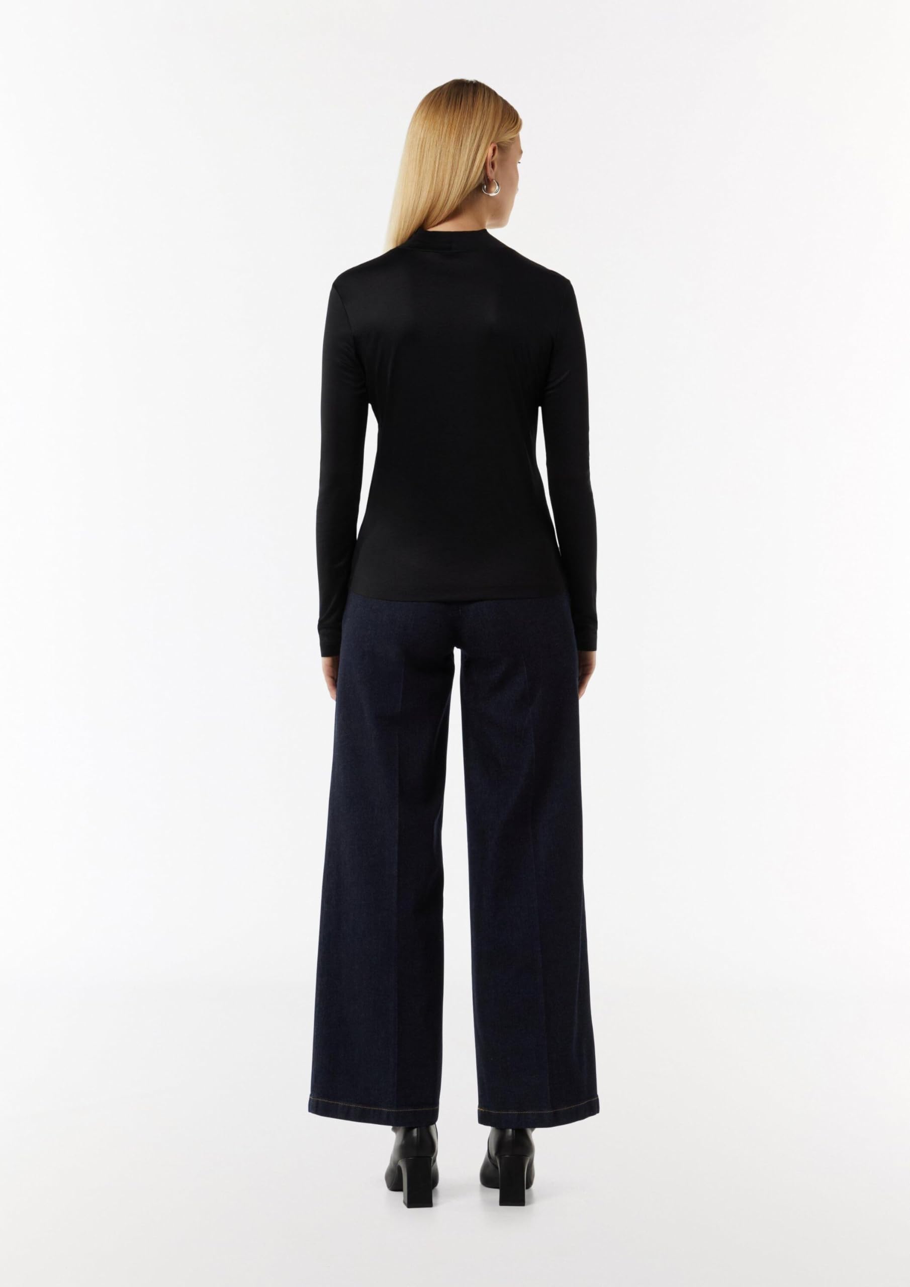 comma-viskoseshirt-longsleeve-turtleneck-schwarz-ziernaht image 6