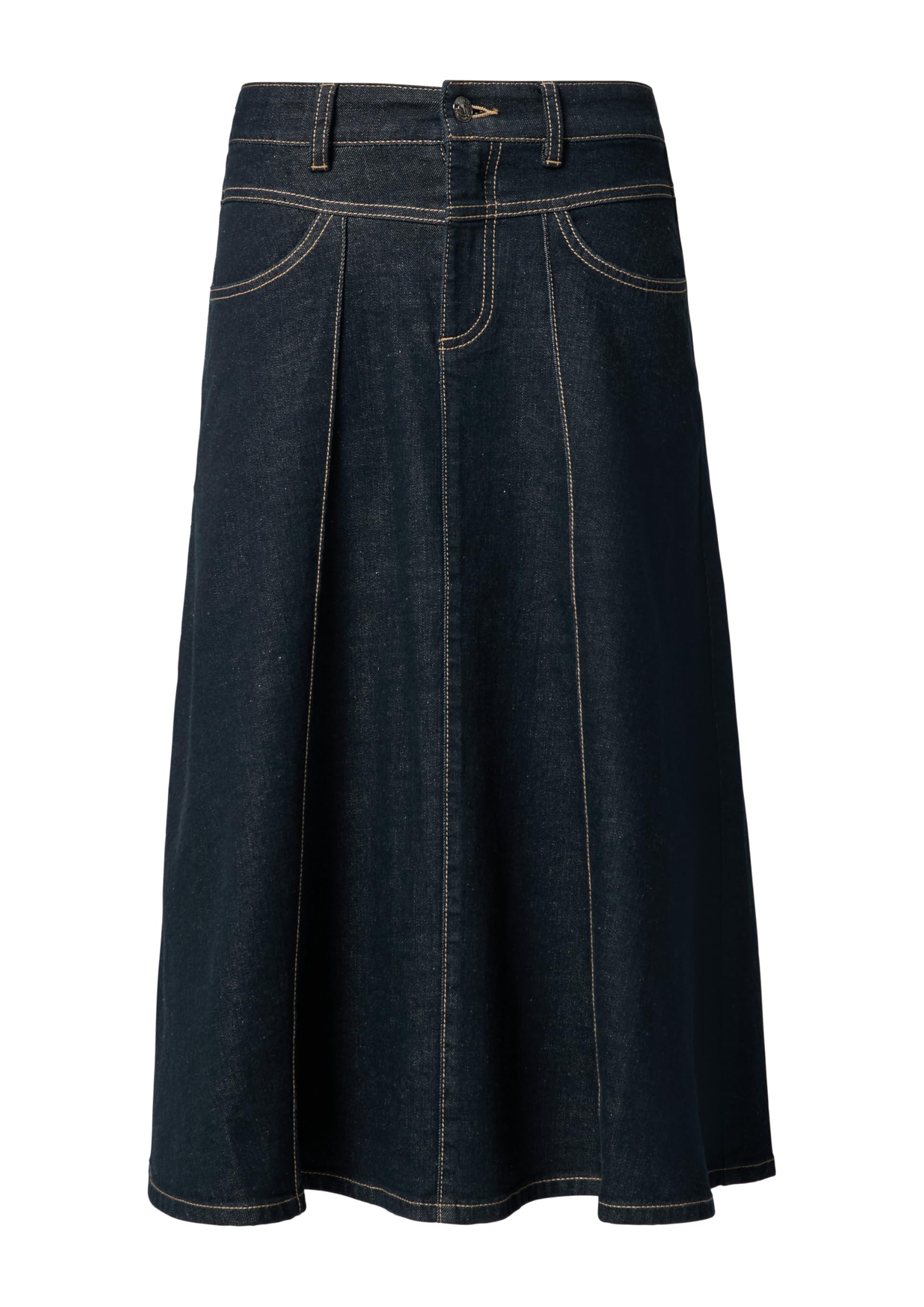 comma-midirock-aus-elastischem-denim-rock-gr-e-38-midi image 3