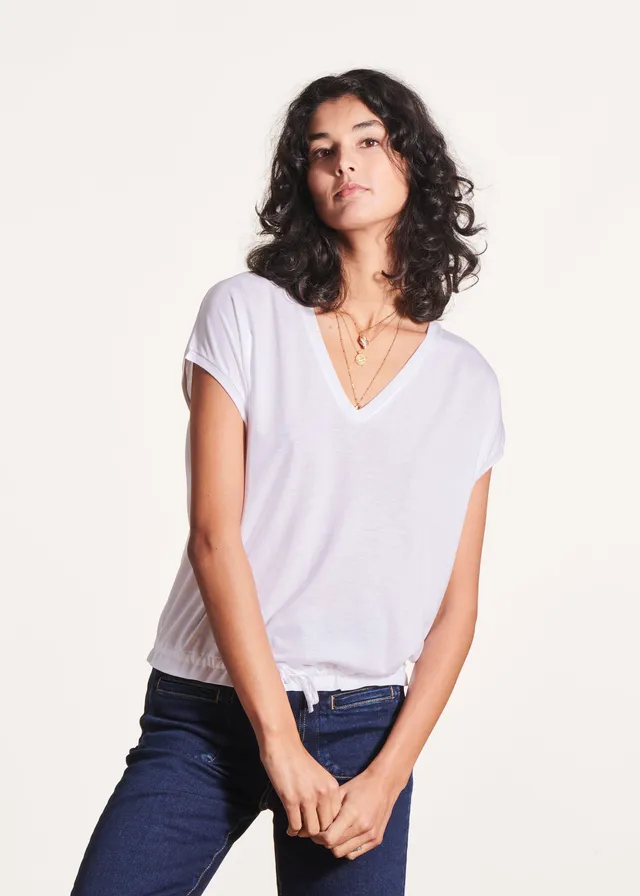 la-f-e-marabout-e-t-shirt-damen-wei-lyocell-blousant image 1