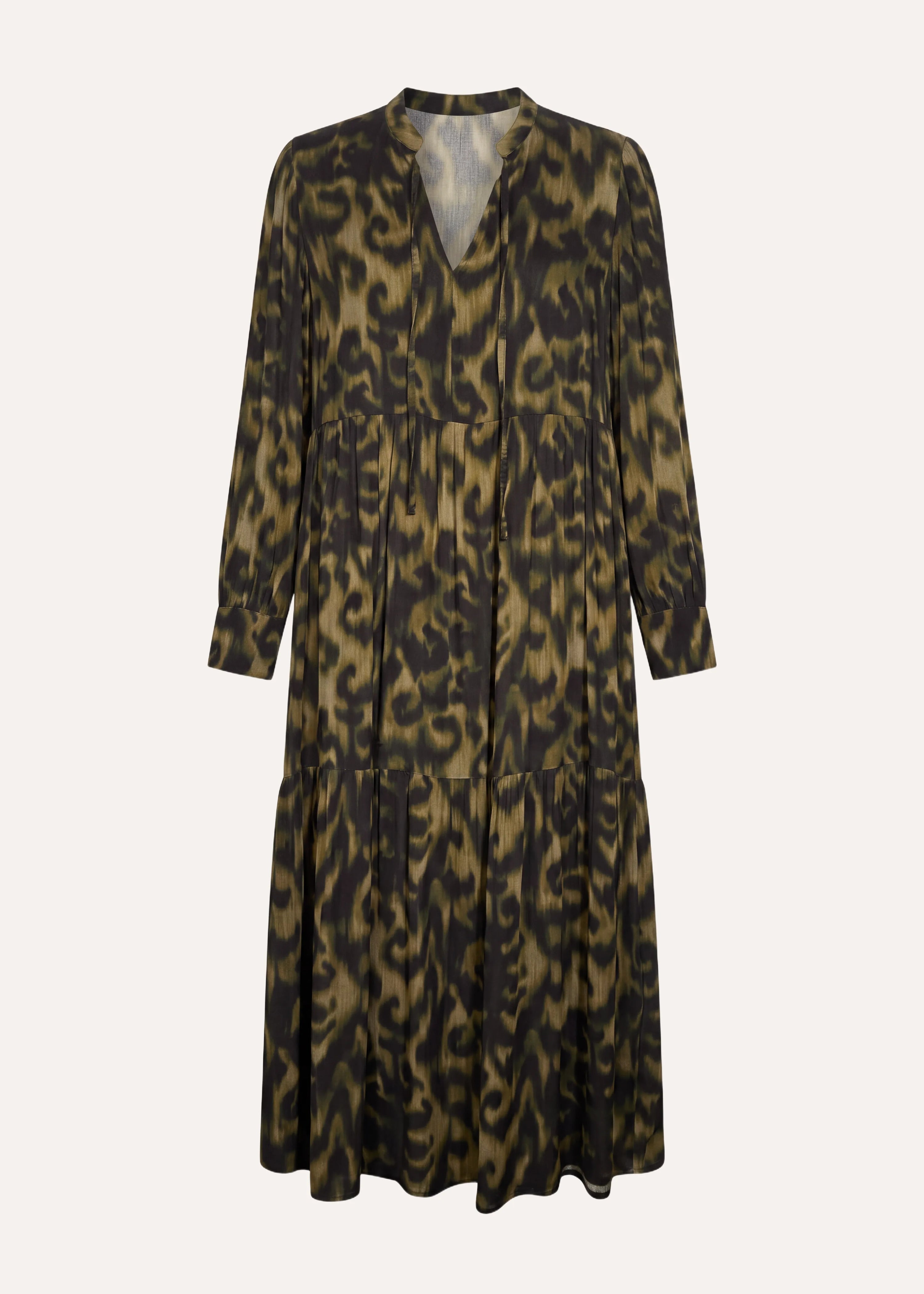 la-f-e-marabout-e-zidar-maxikleid-khaki-animal-viskose image 6