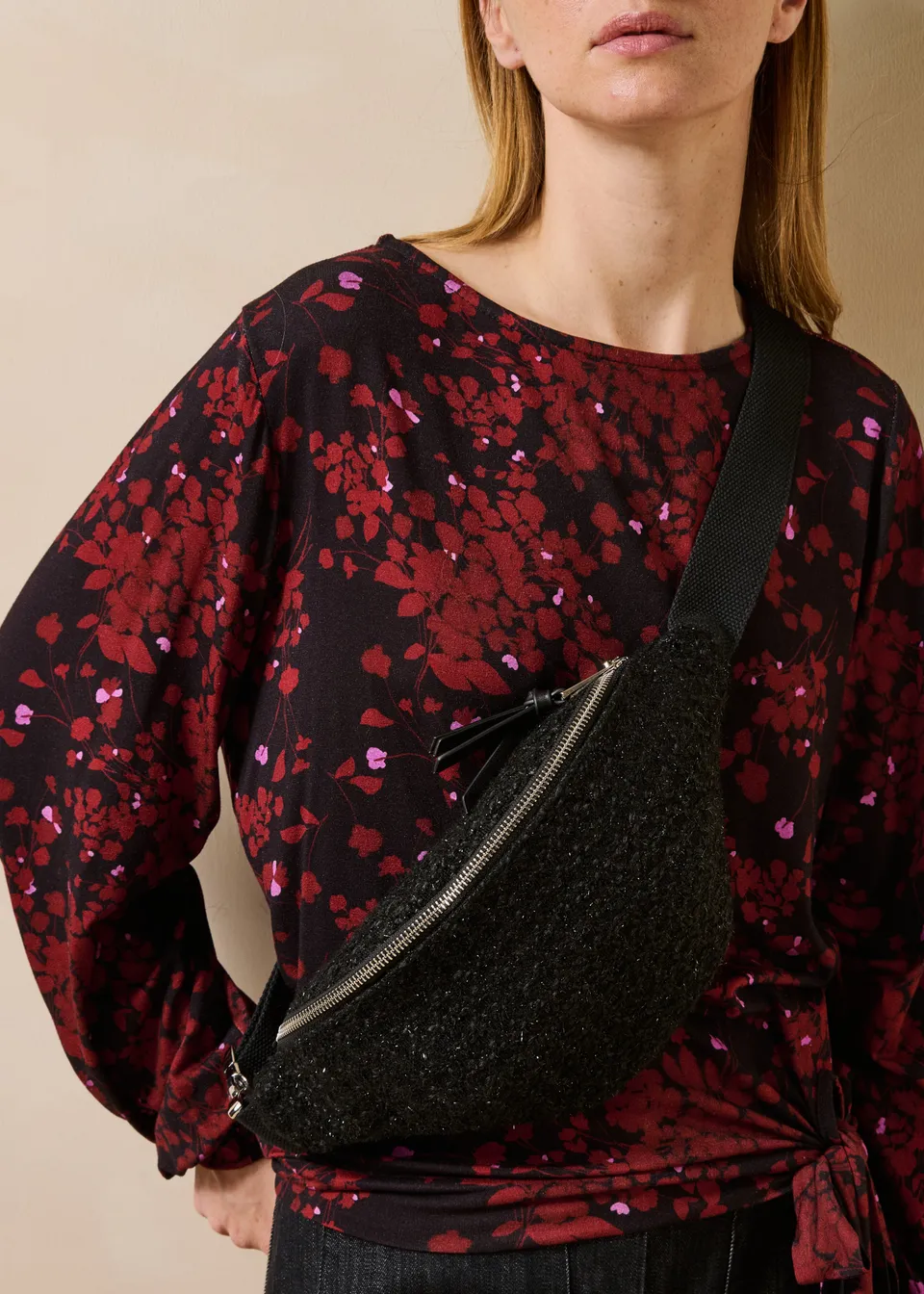 la-f-e-marabout-e-tasche-schwarz-gonzo-bauchtasche-tweed image 1