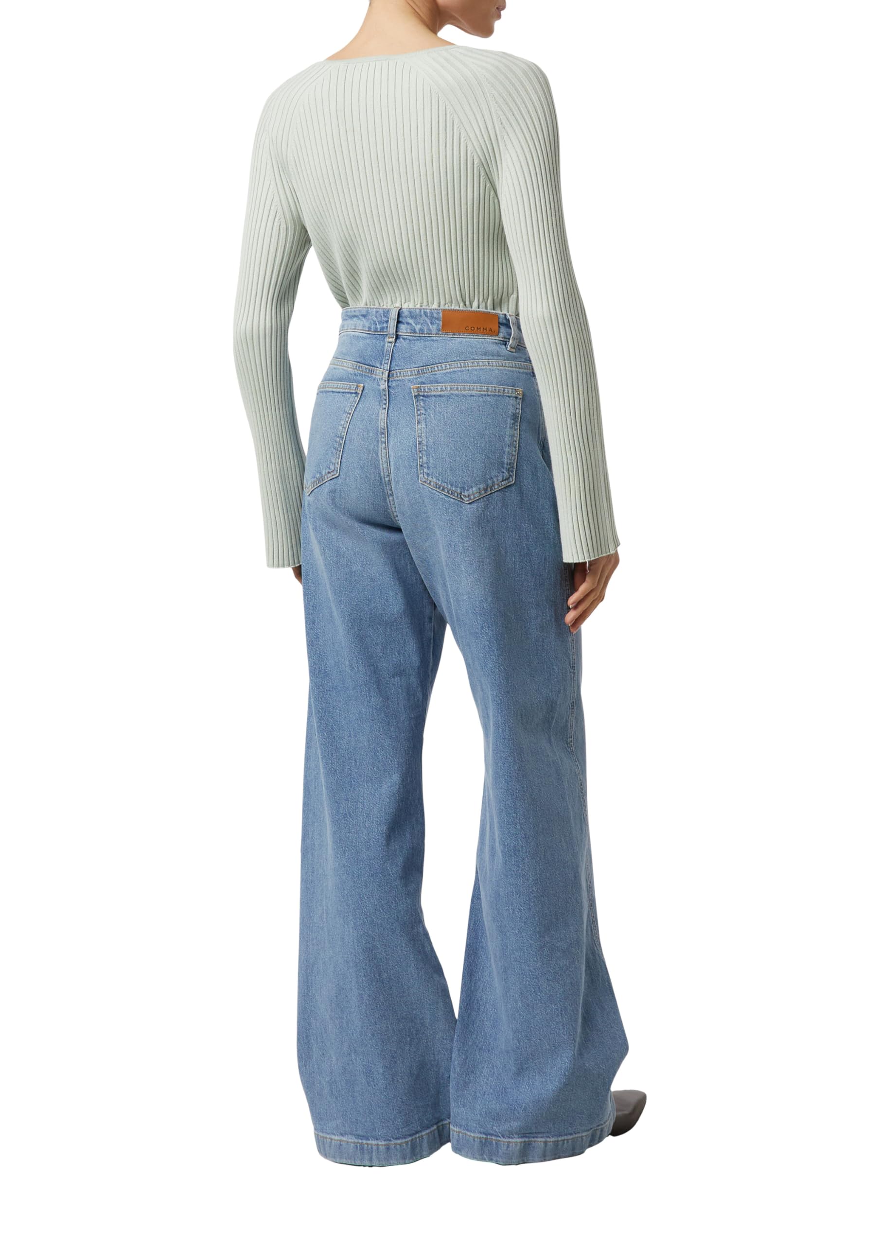 comma-strickpullover-slim-fit-creme-rundhals-rippoptik image 2