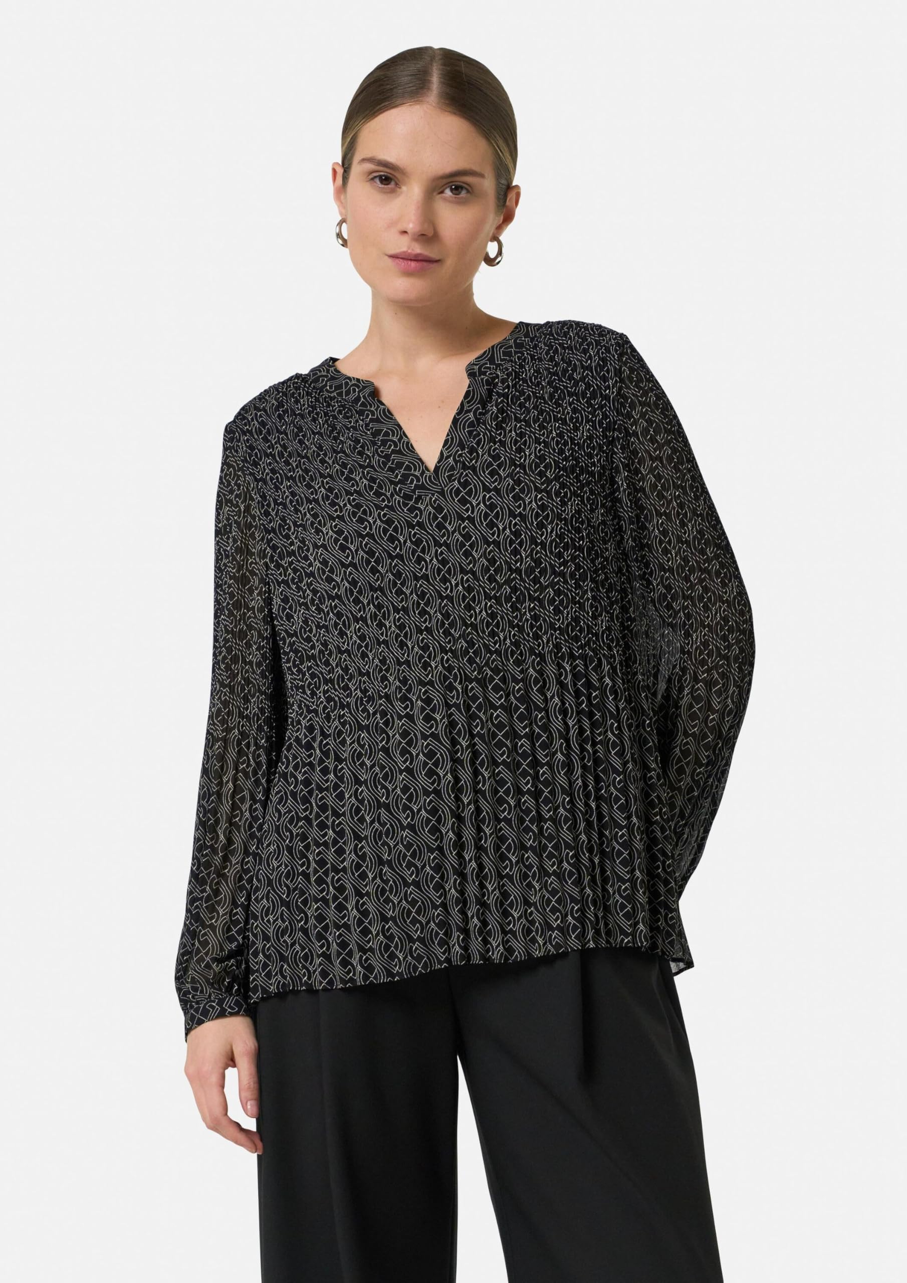 comma-bluse-damen-chiffon-logomuster-gr-46-plissee image 6
