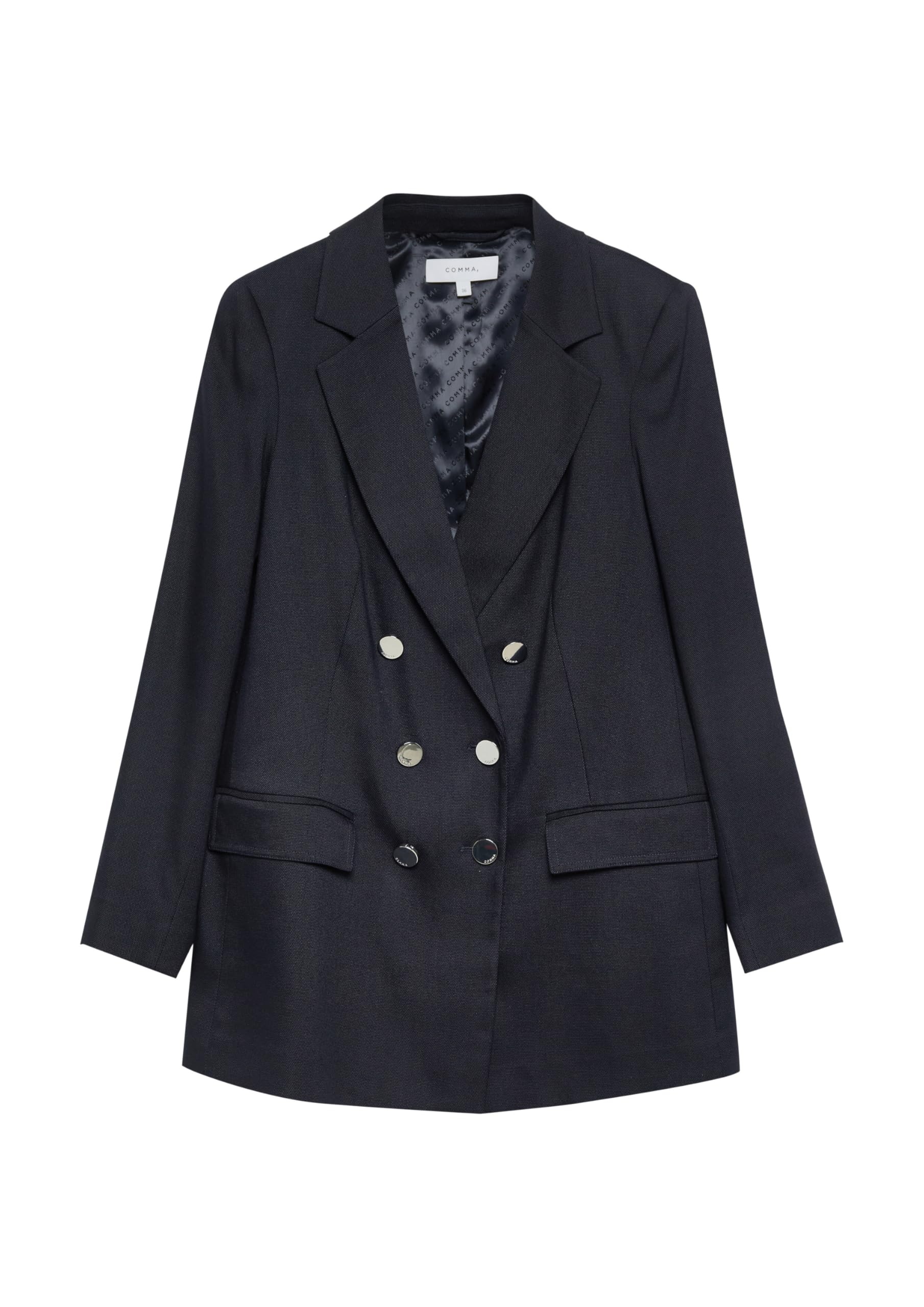 comma-doppelreihiger-blazer-viskosemix-gr-42-piqu image 3