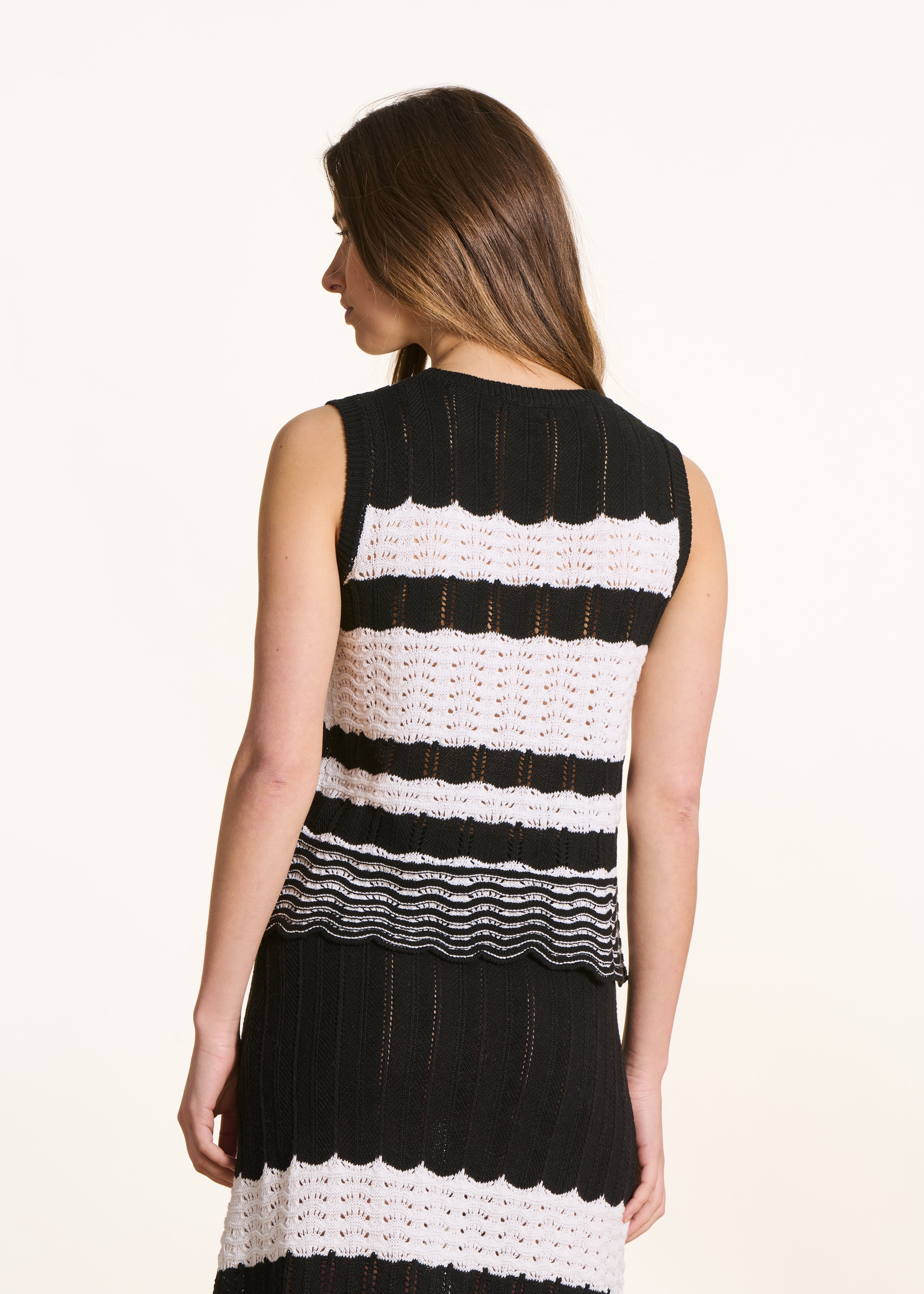 la-f-e-marabout-e-formel-stricktop-schwarz-gestreift-ajour image 3