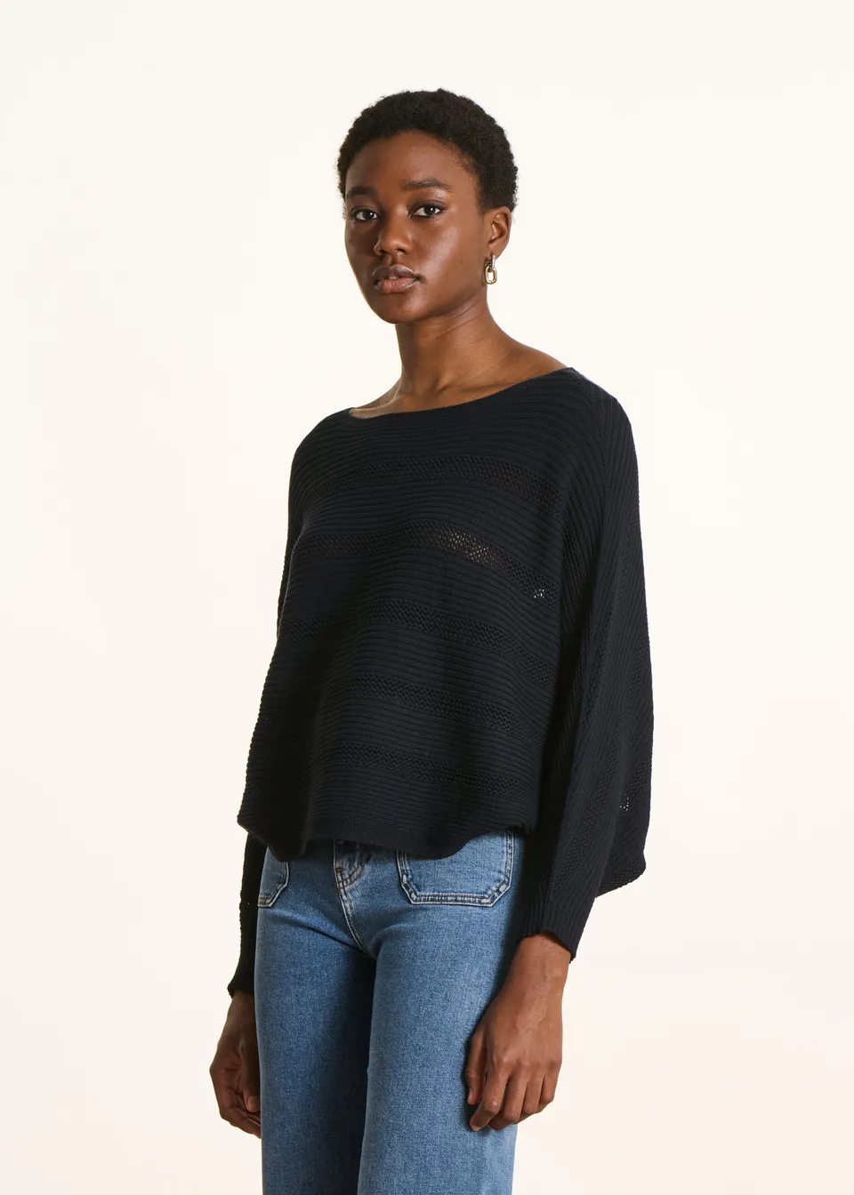 la-f-e-marabout-e-fartac-pullover-dunkelblau-kurz-cape image 1