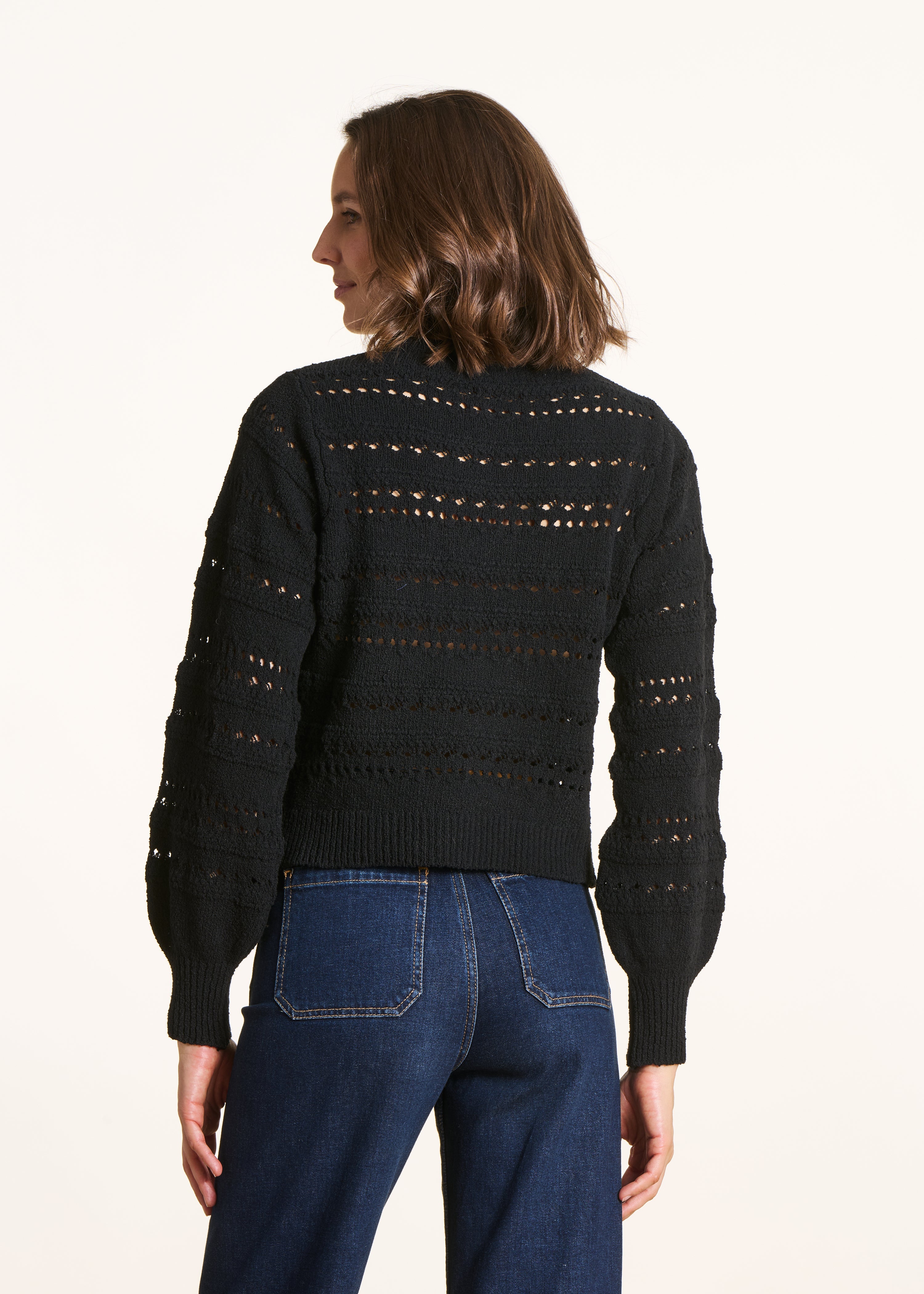 la-f-e-marabout-e-gilet-strickjacke-schwarz-ajour-xs-xl image 3