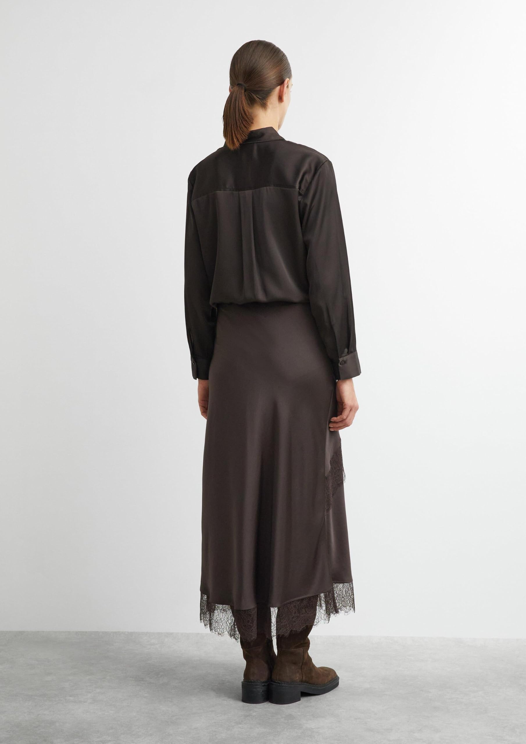 comma-skirts-rock-lang-satin-spitze-aubergine image 6