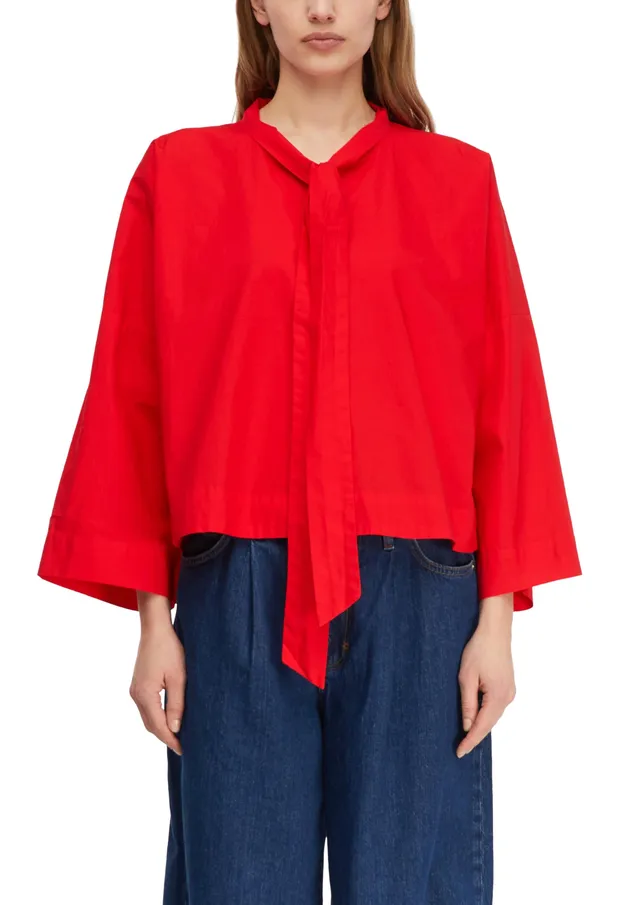 comma-damen-bluse-stehkragen-loose-fit-bindeschleife-gr-36 image 1