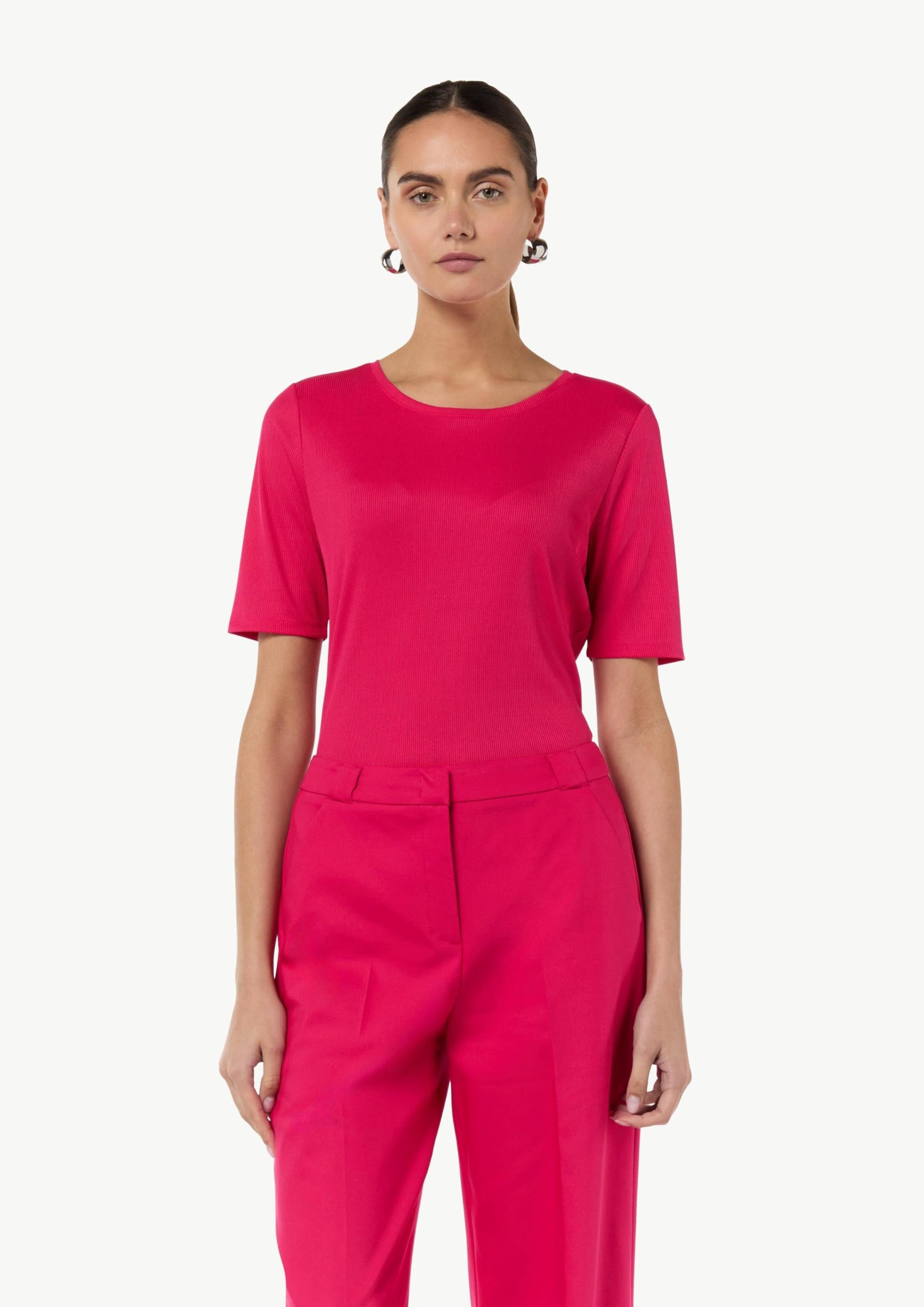 comma-geripptes-t-shirt-rundhals-top-pink-4468-pink image 5